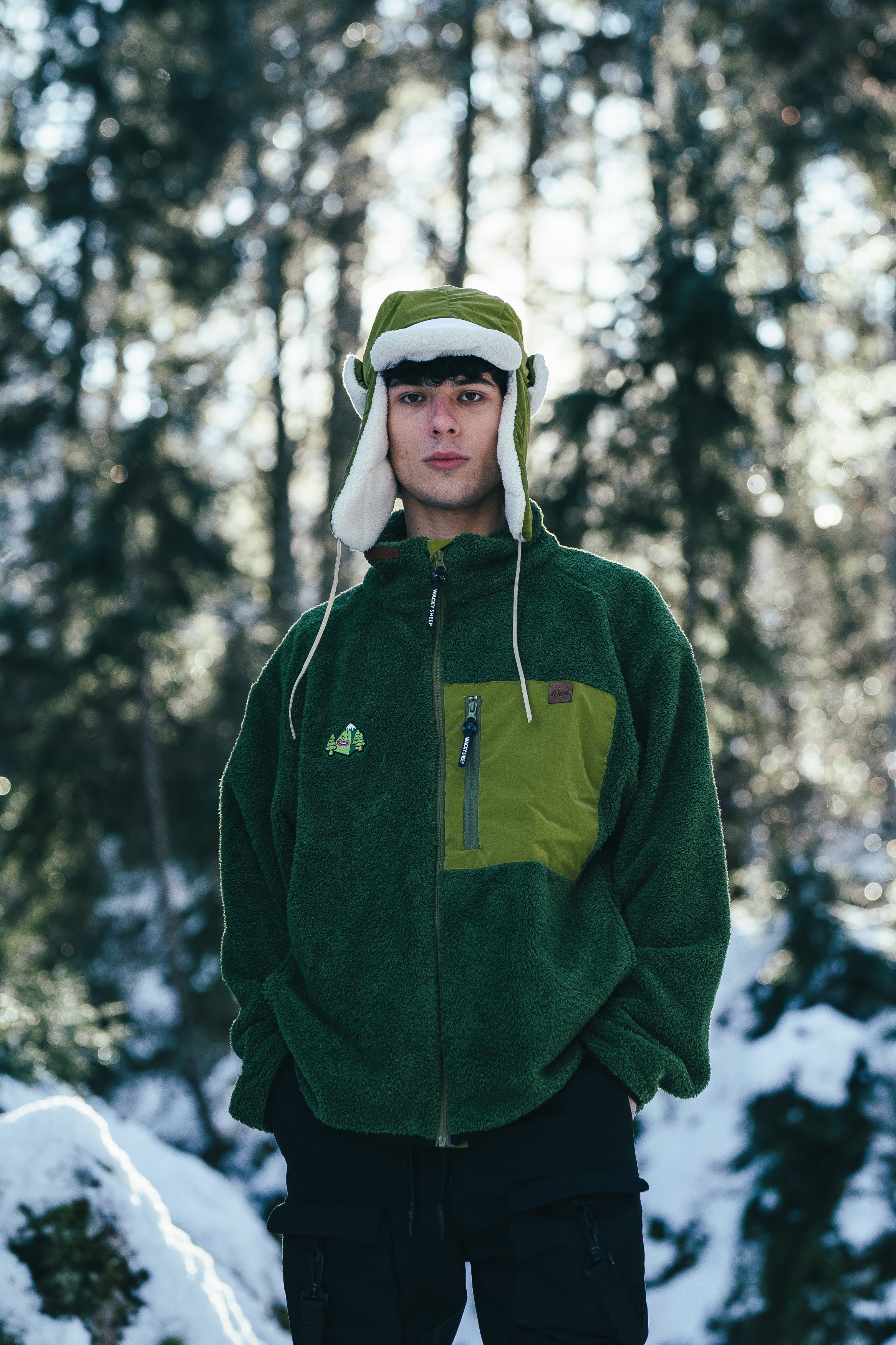 M's Fleece Sherpa Green Sweatshirt