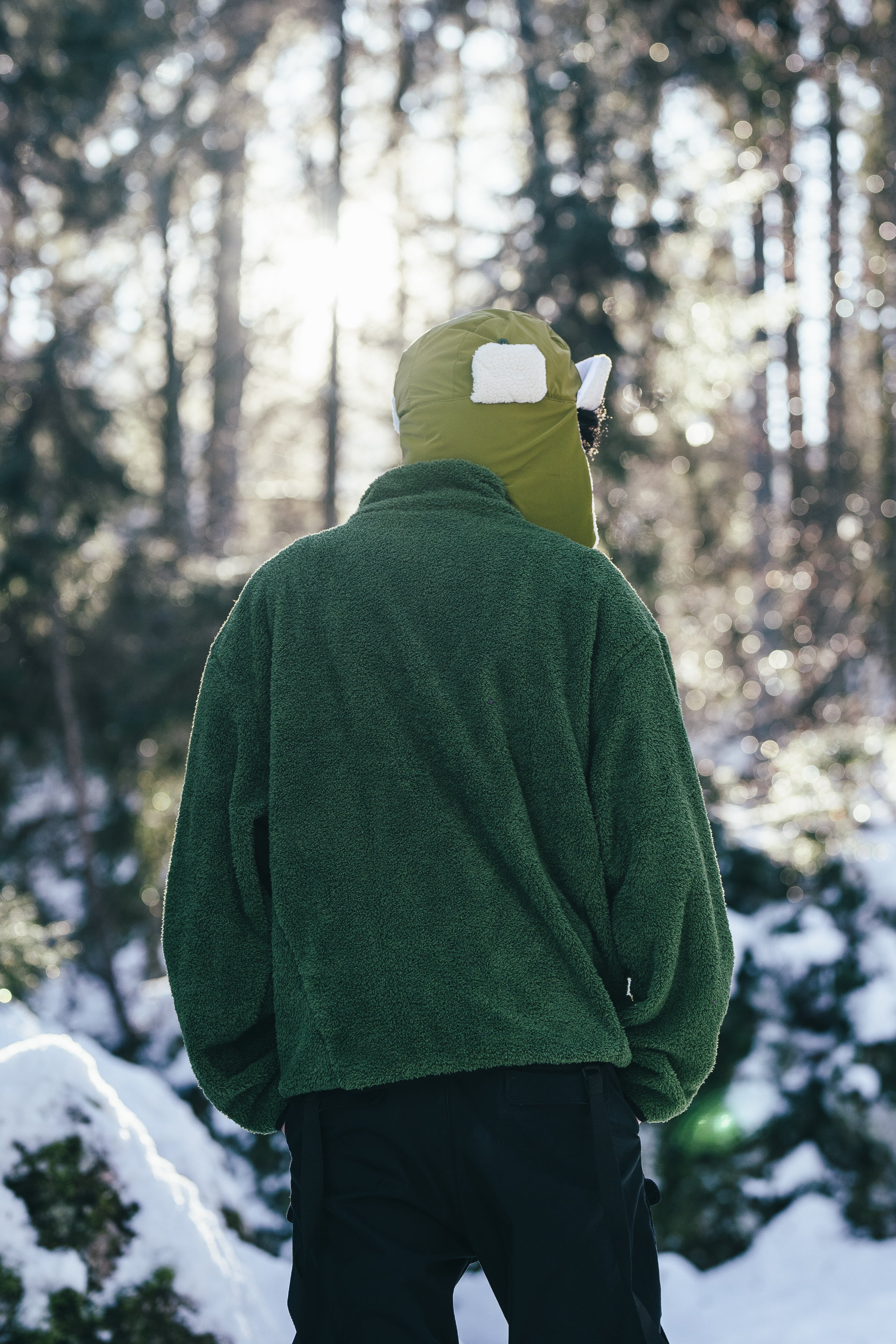 M's Fleece Sherpa Green Sweatshirt