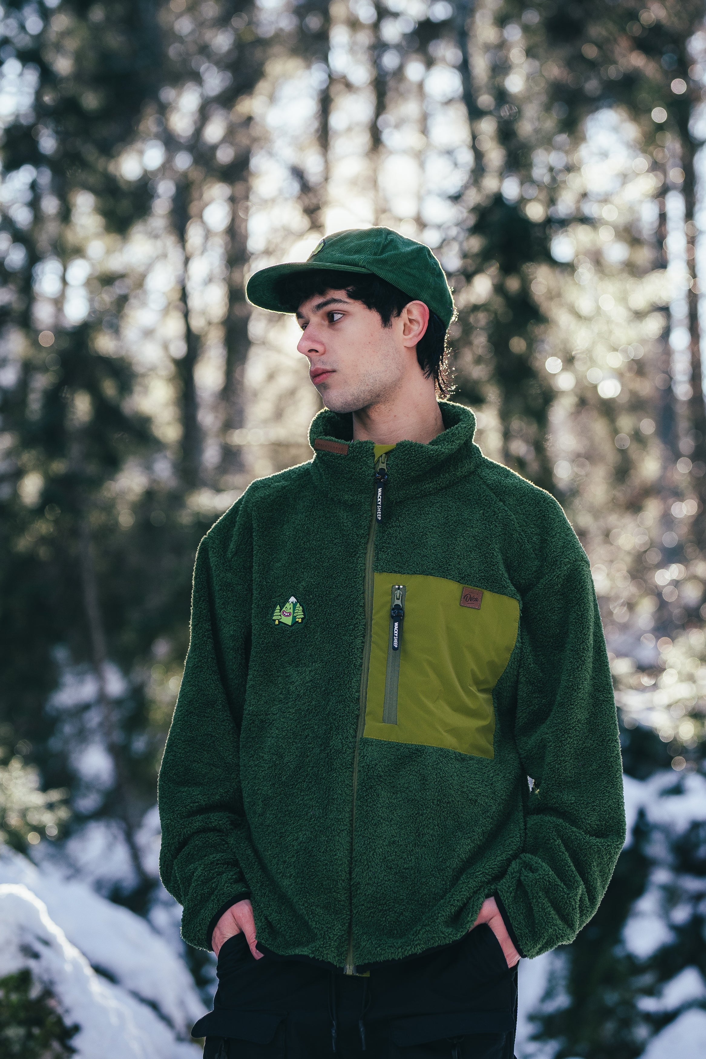M's Fleece Sherpa Green Sweatshirt