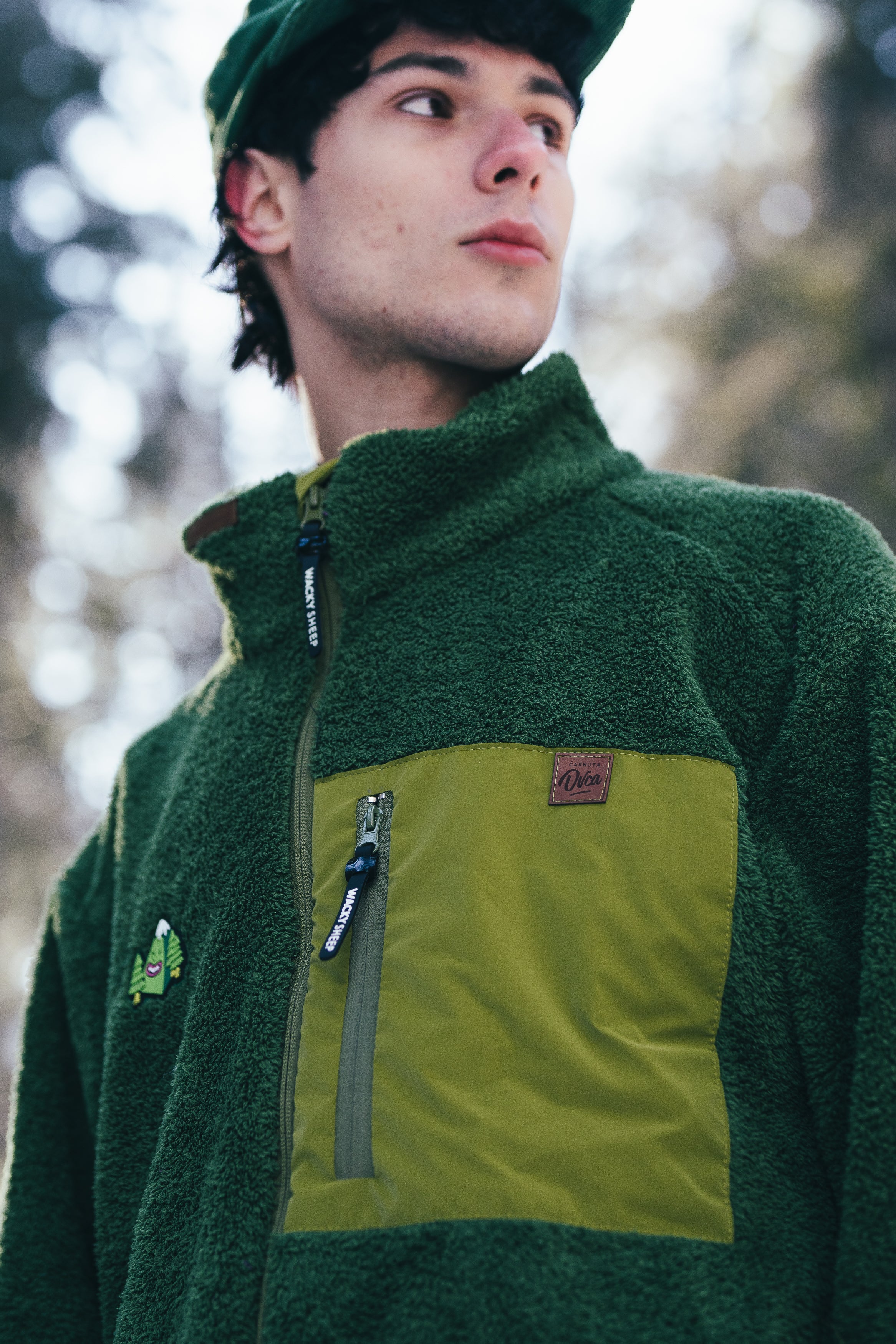 M's Fleece Sherpa Green Sweatshirt