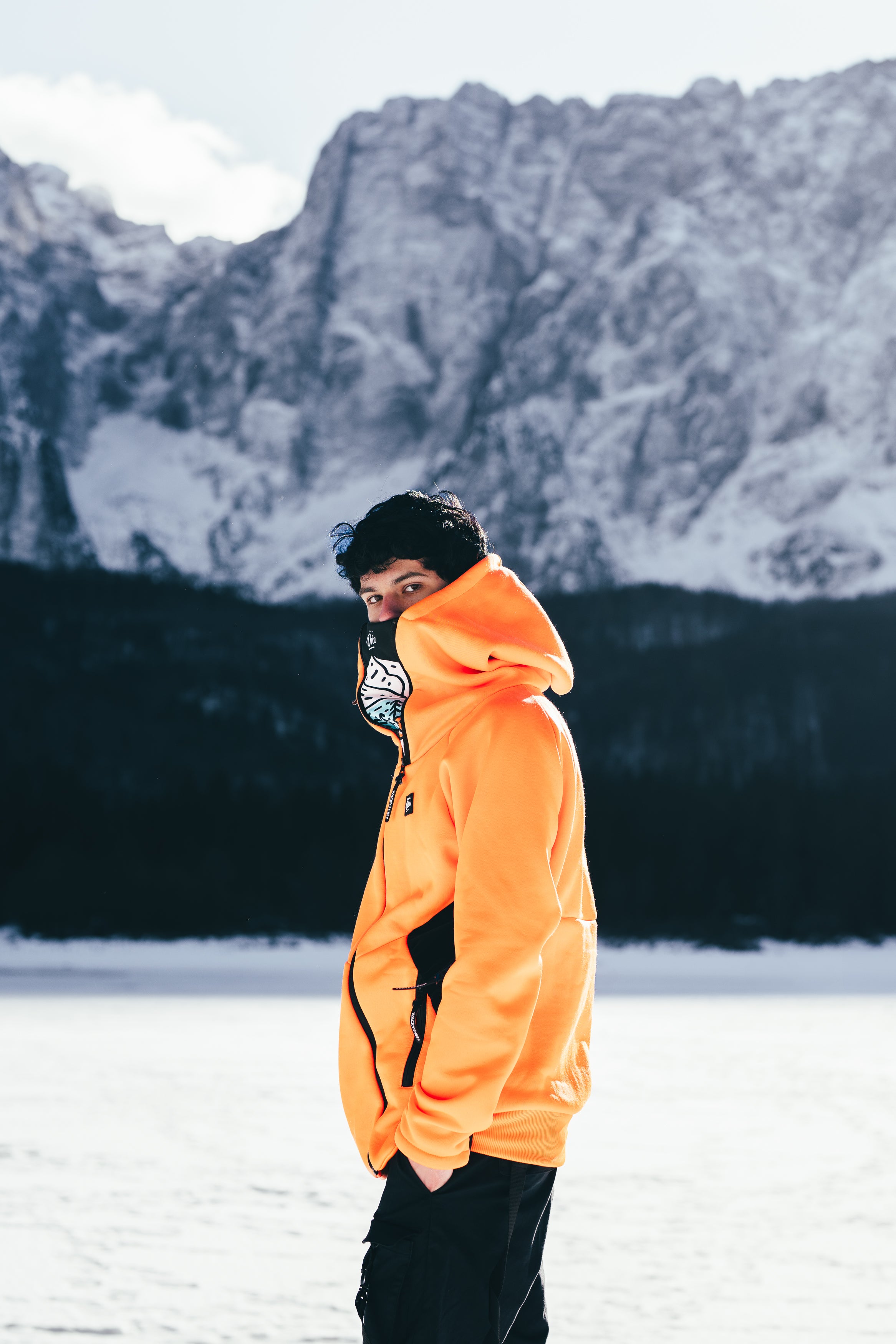 M's Orange Zip Hoodie