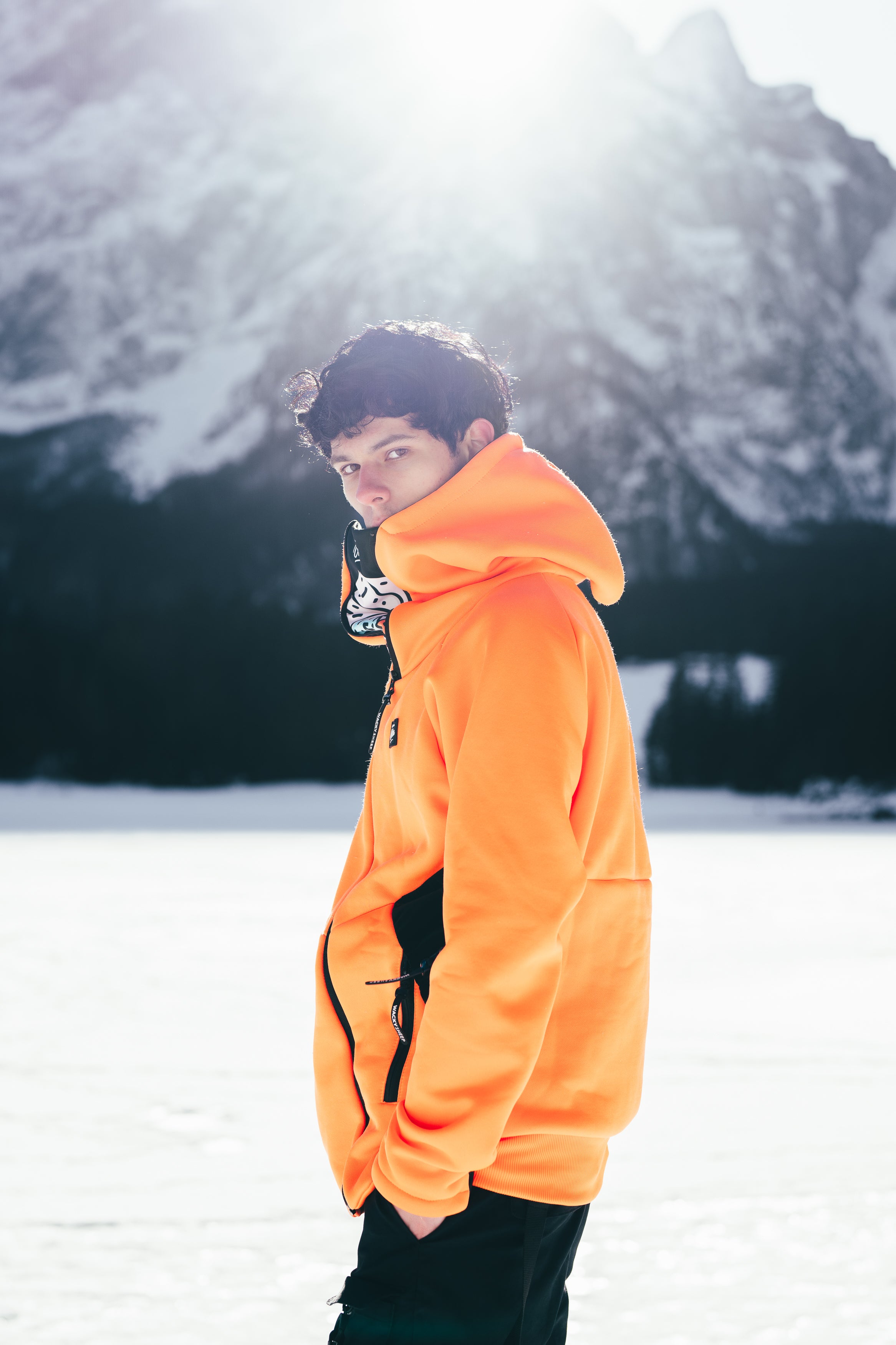 M's Orange Zip Hoodie