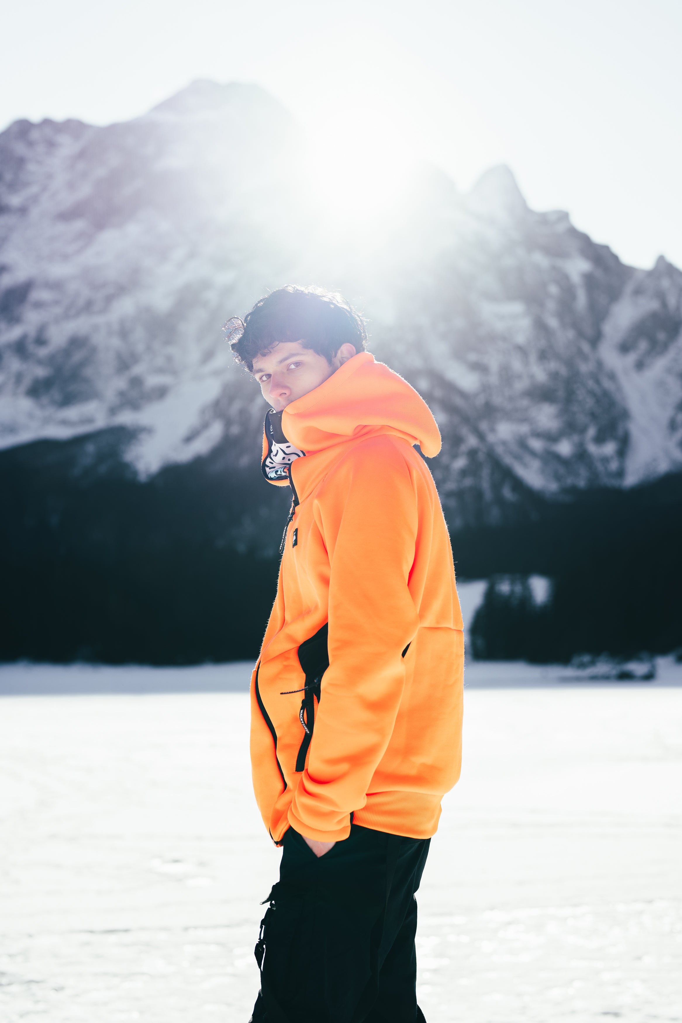M's Orange Zip Hoodie