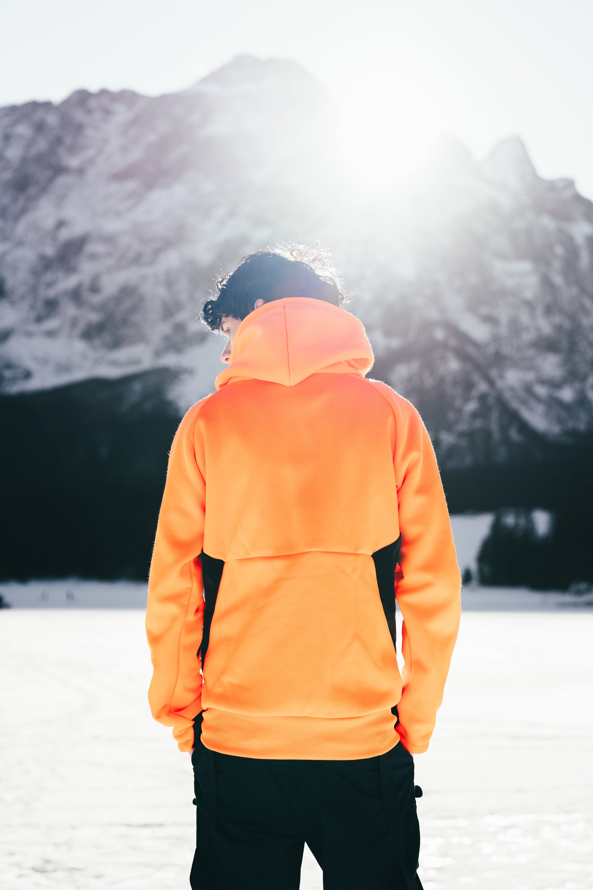M's Orange Zip Hoodie