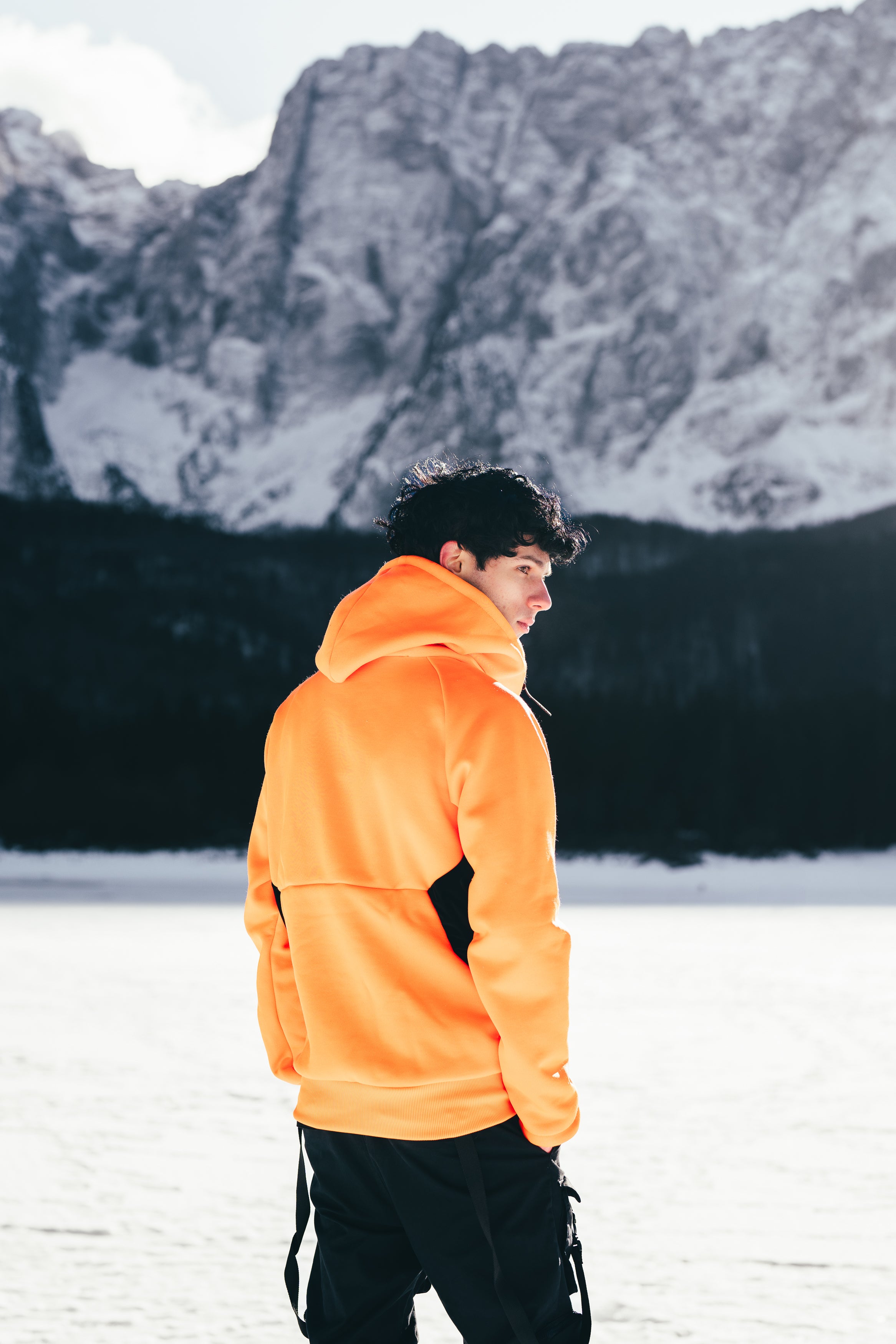 M's Orange Zip Hoodie