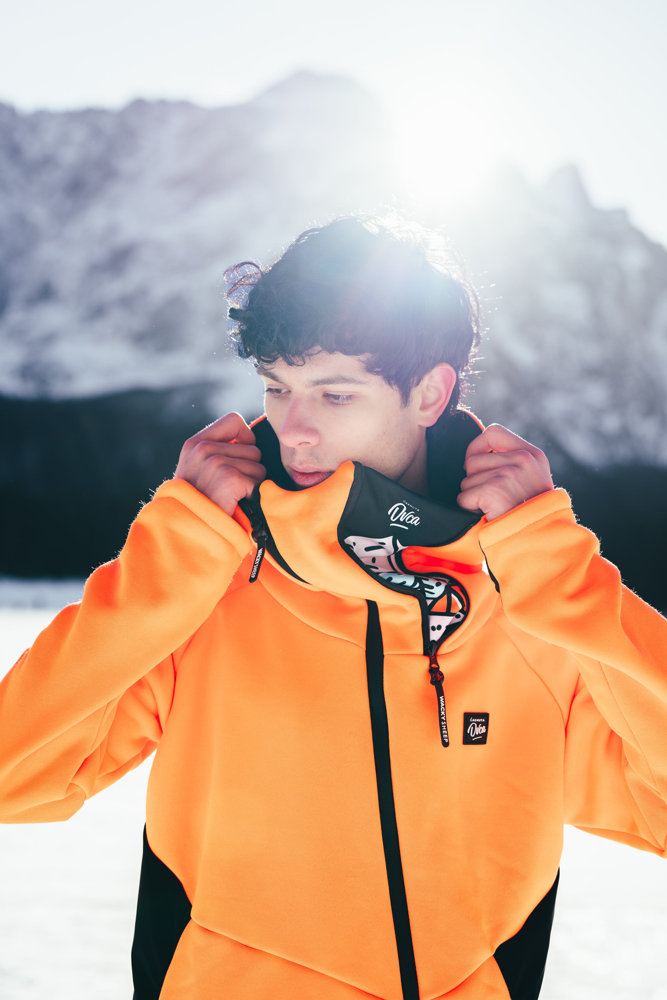 M's Orange Zip Hoodie