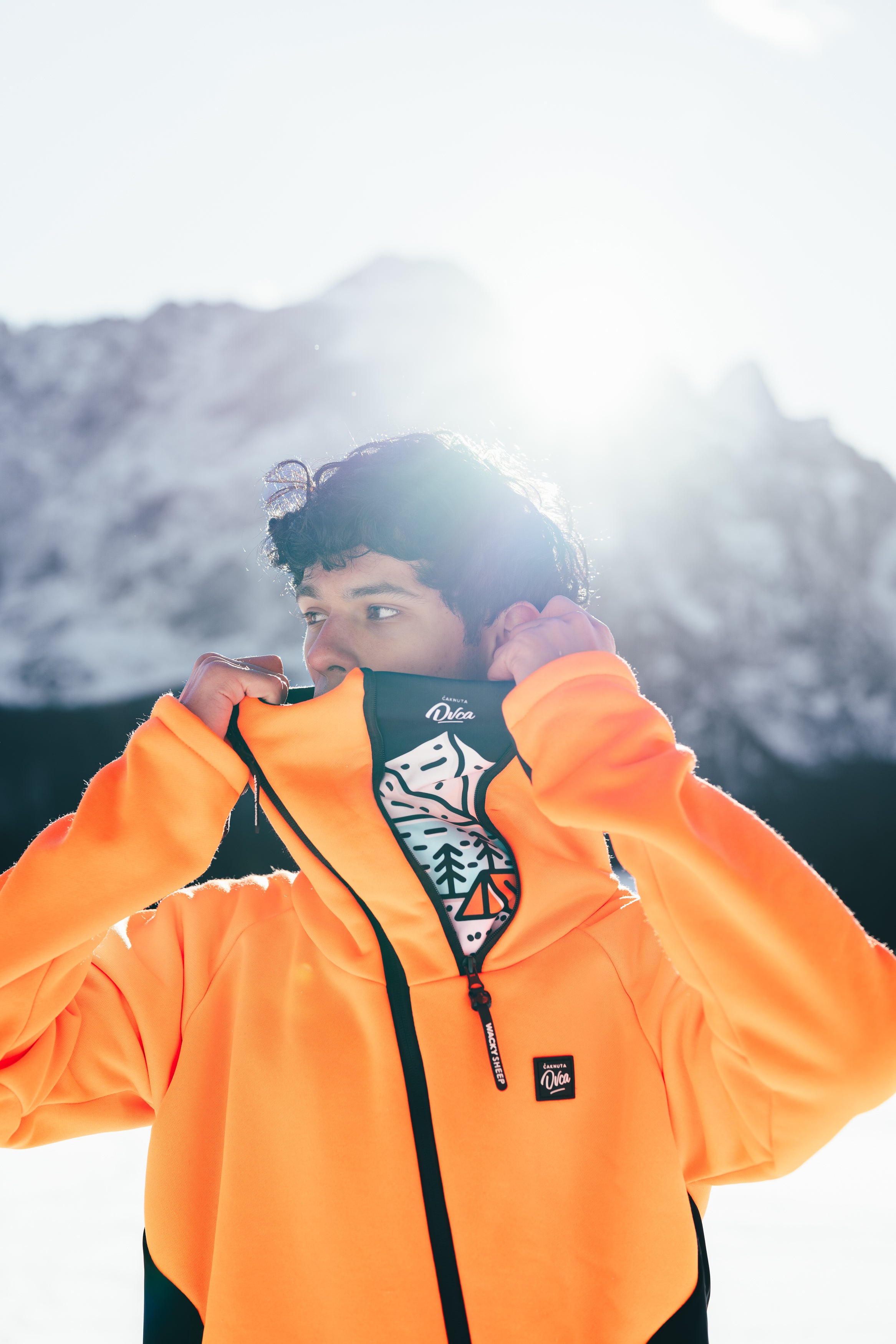 M's Orange Zip Hoodie