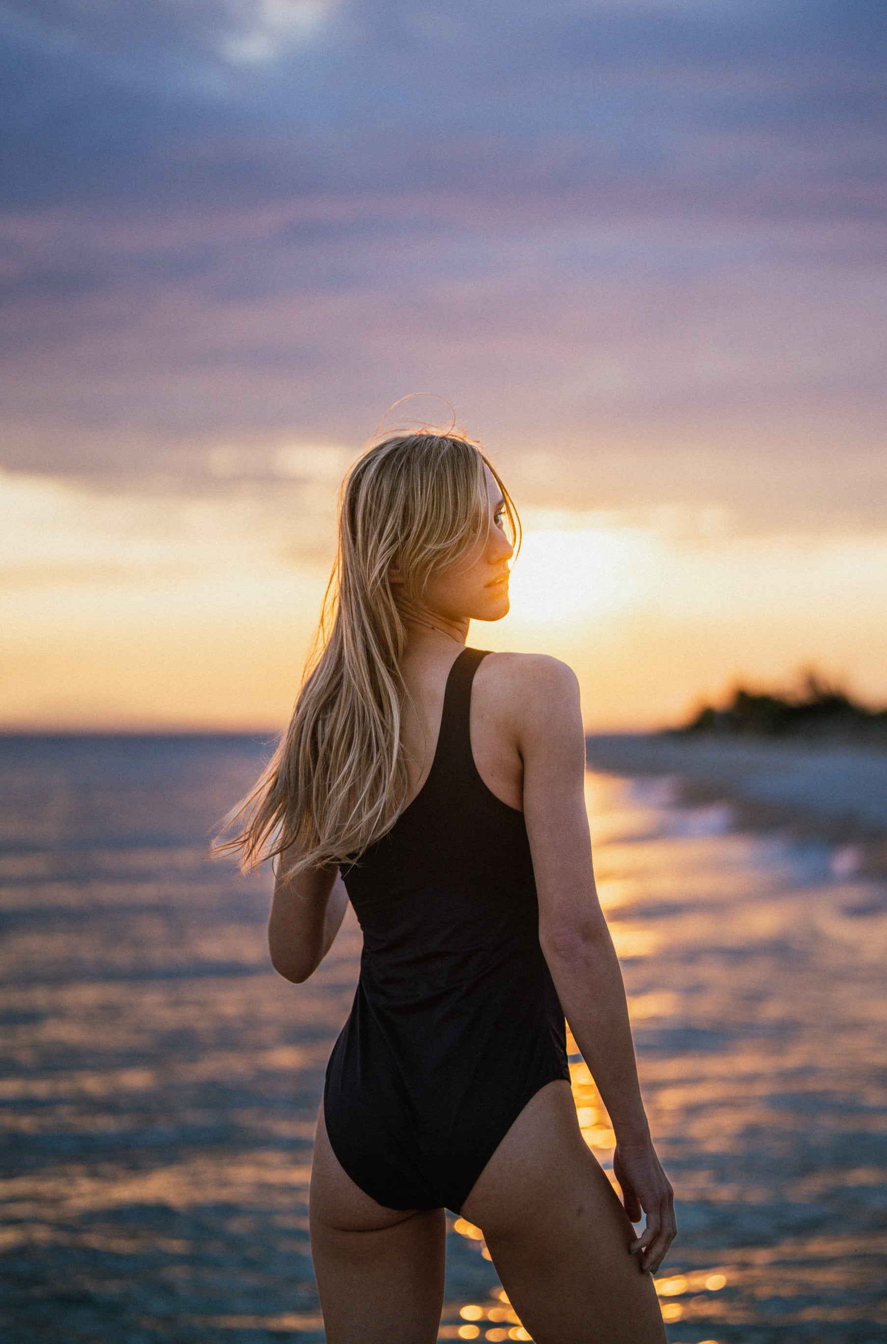 W's One Piece Black Swimsuit
