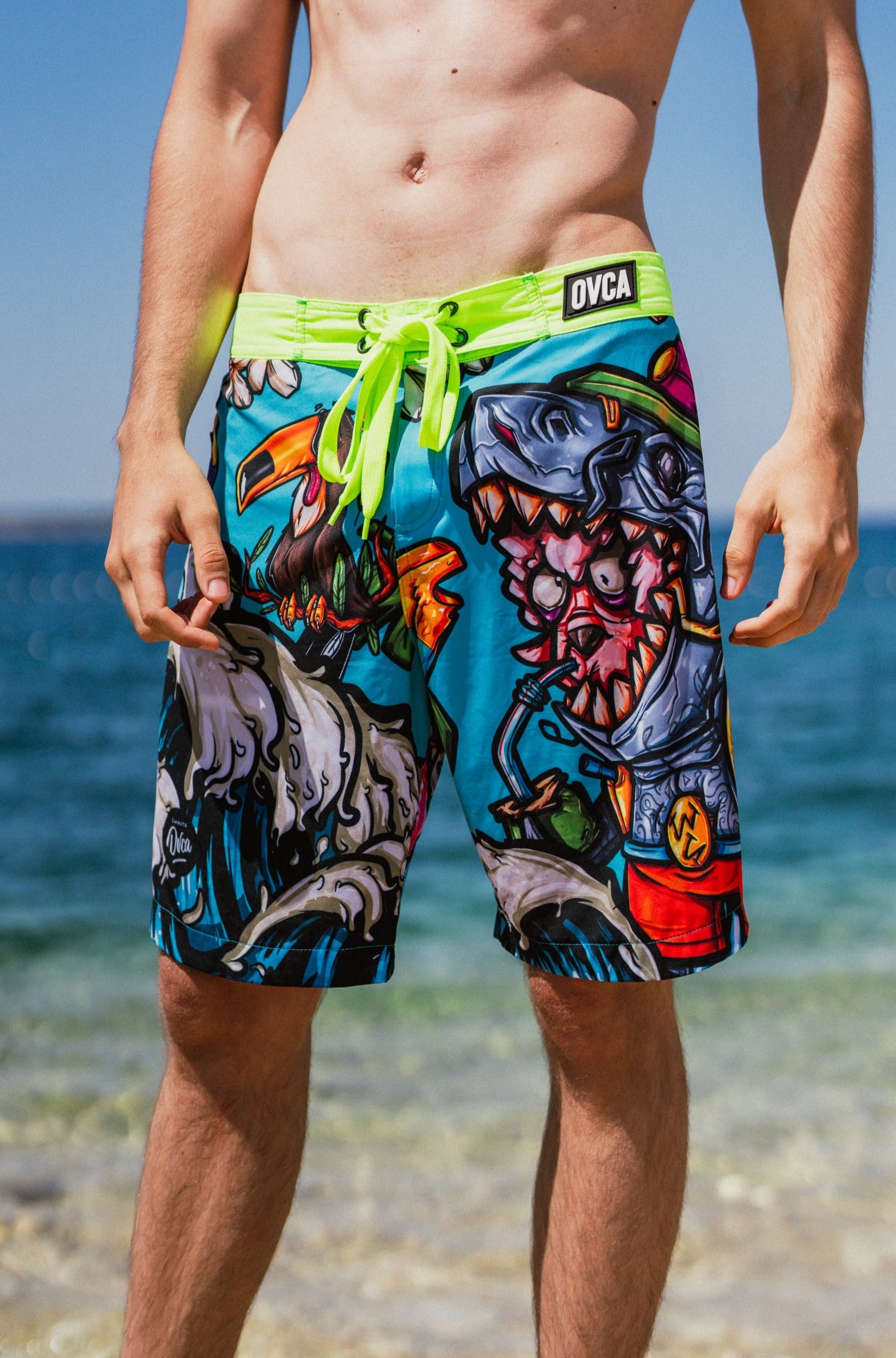 M's Long Shark Swim Shorts