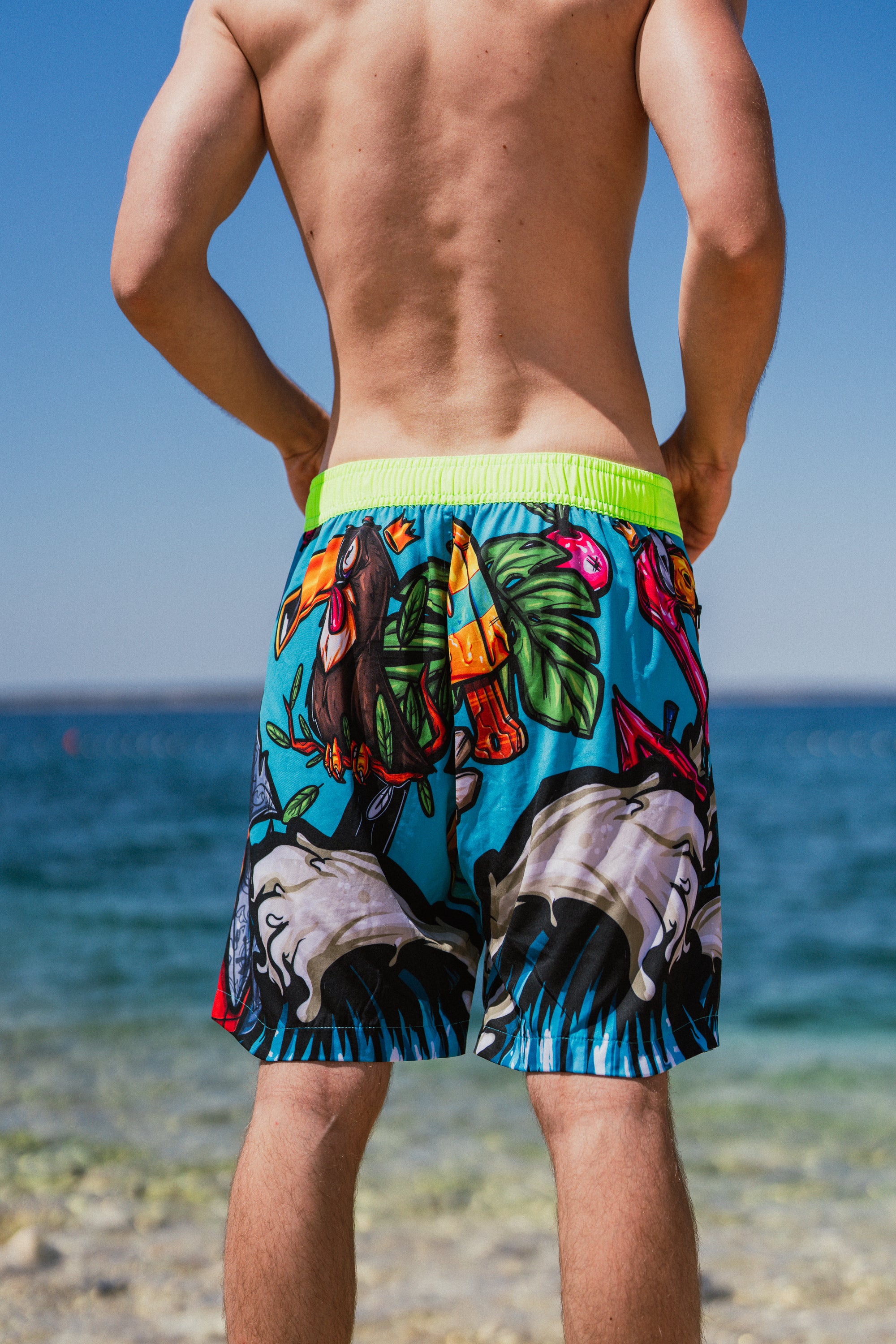 M's Long Shark Swim Shorts