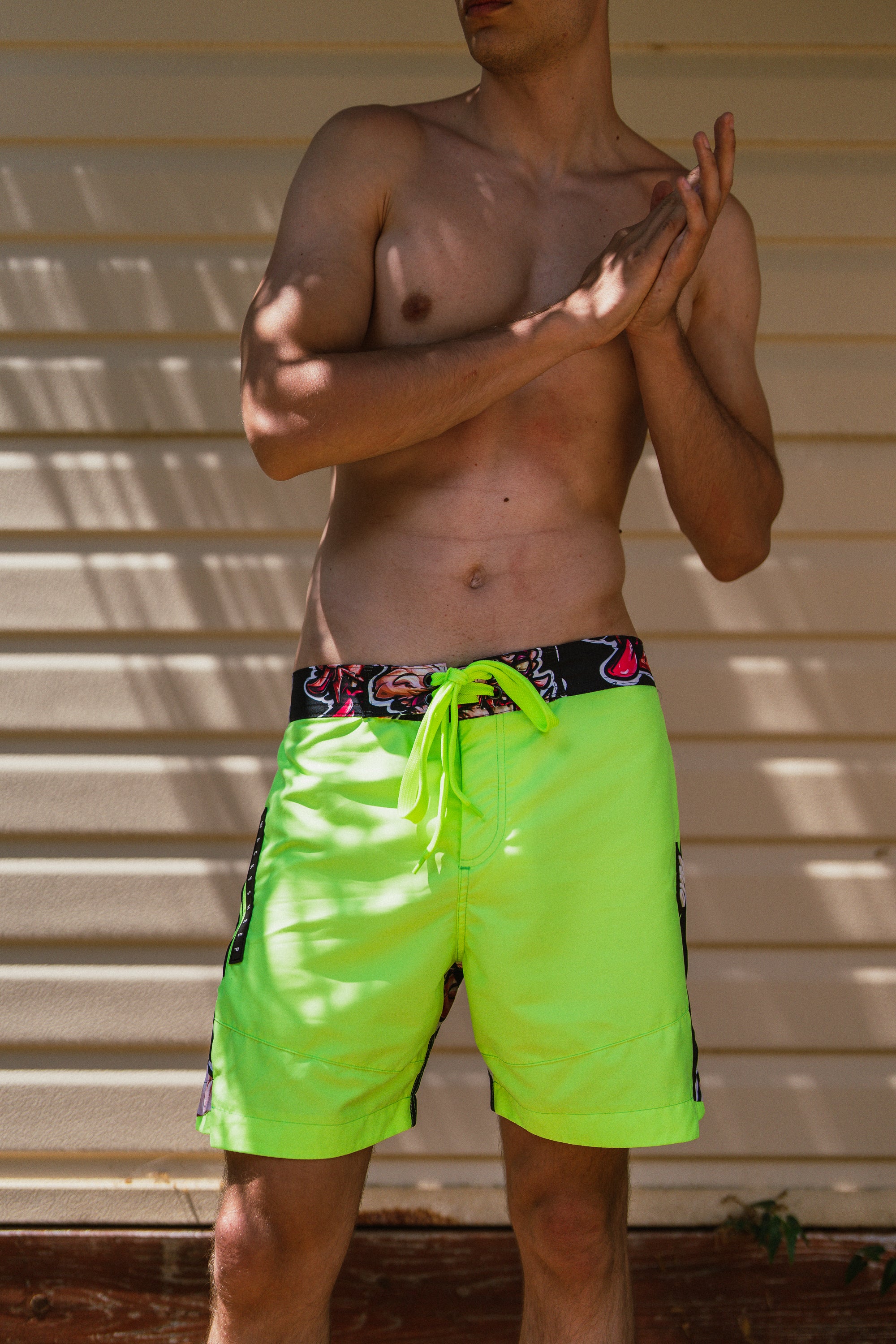 M's Short Neon Black Swim Shorts