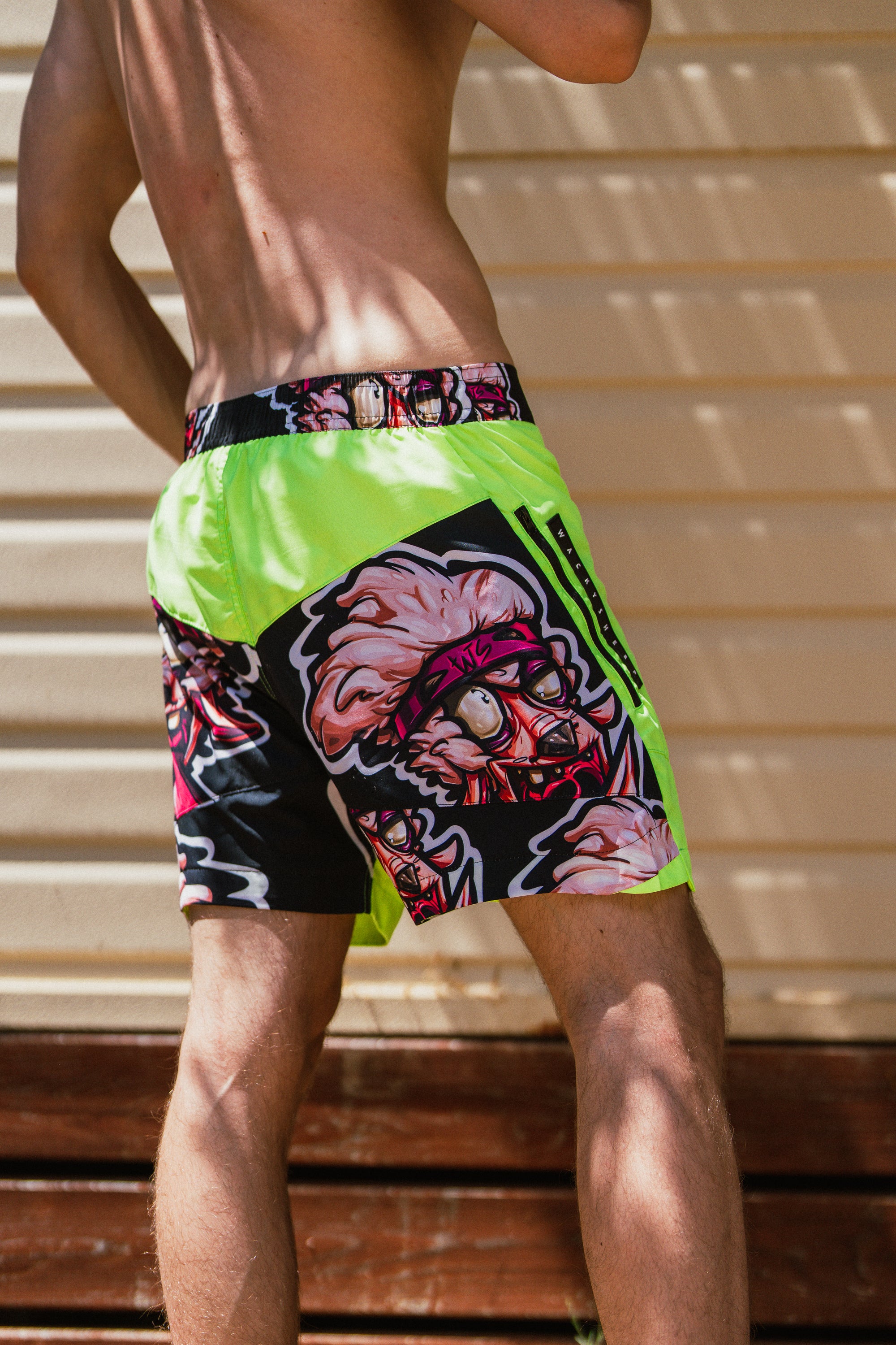 M's Short Neon Black Swim Shorts