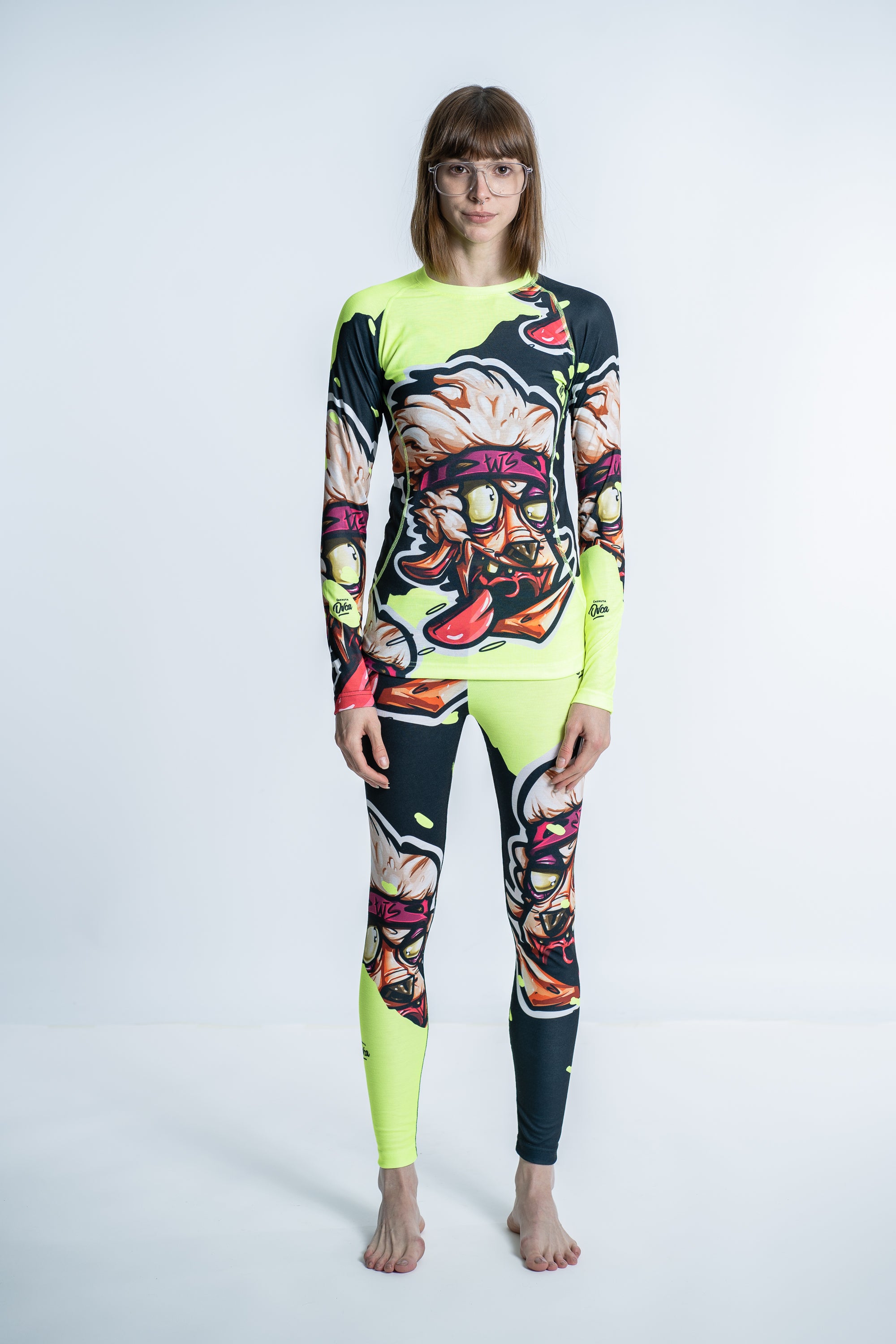 W's Neon Black Activewear Set