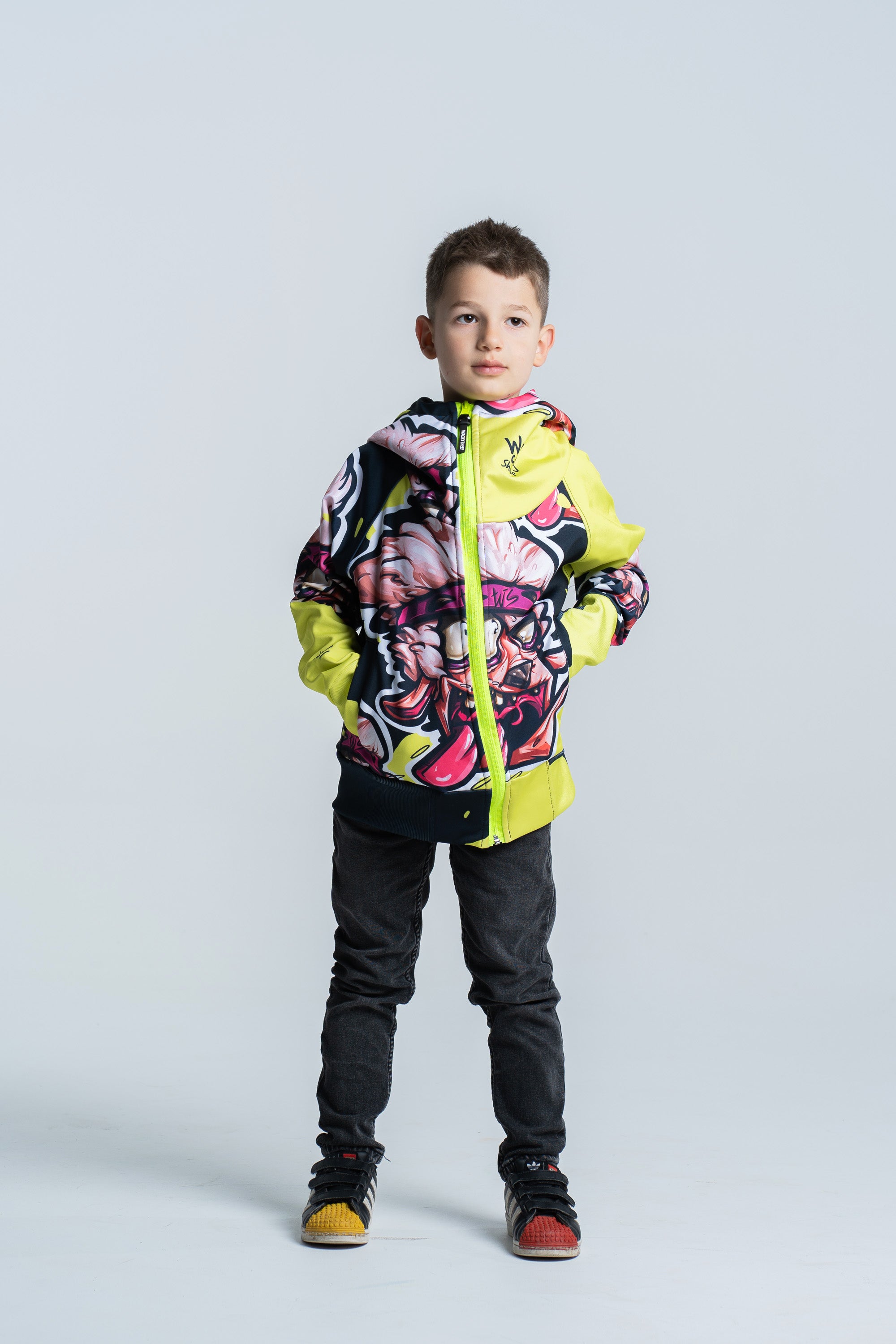 Kids Neon Black Hoodie