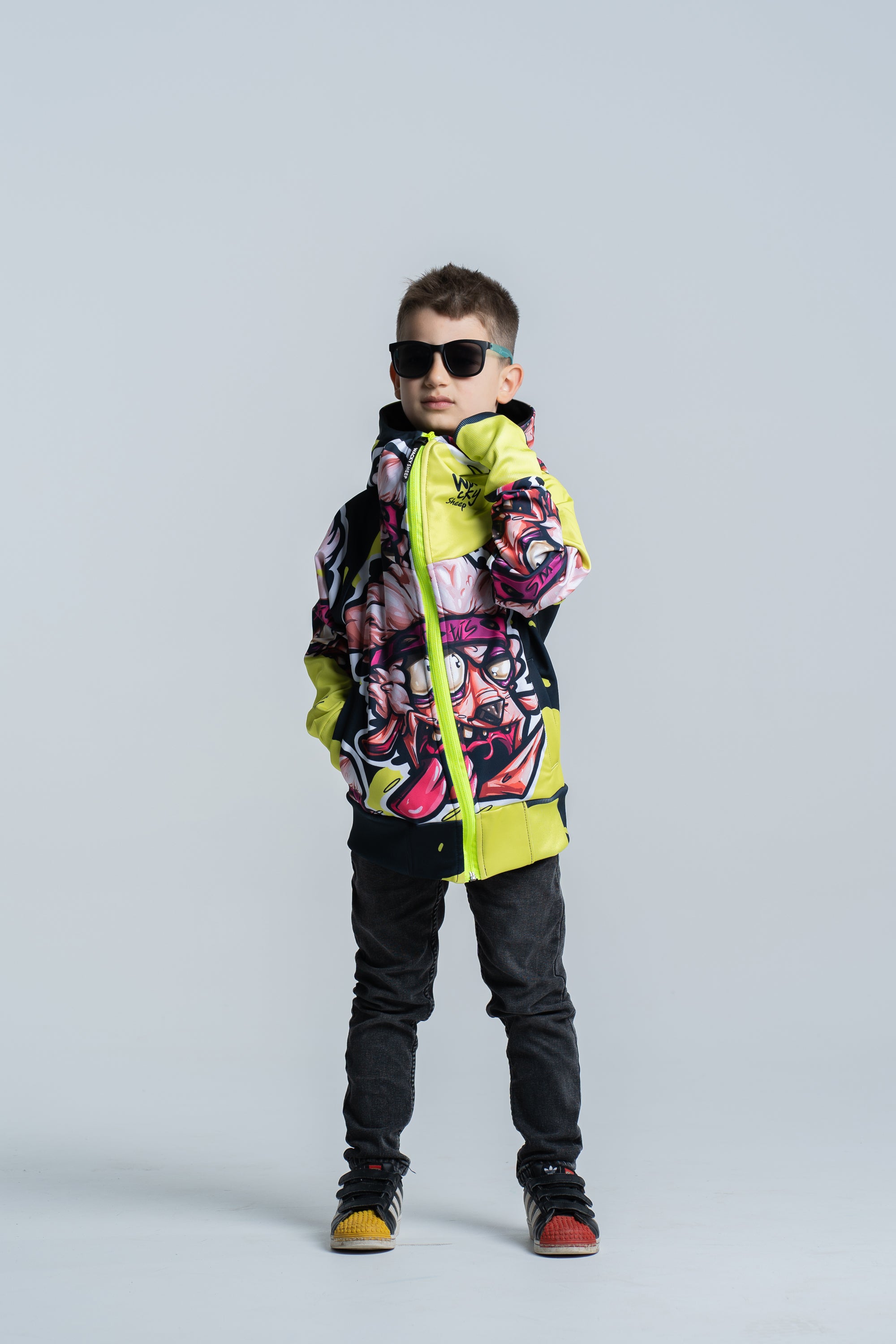 Kids Neon Black Hoodie