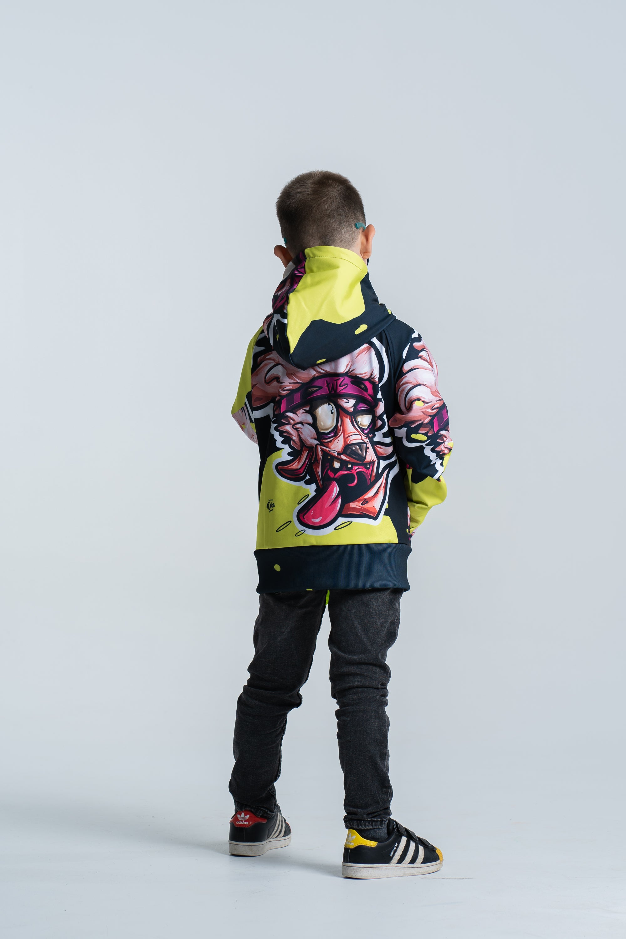Kids Neon Black Hoodie