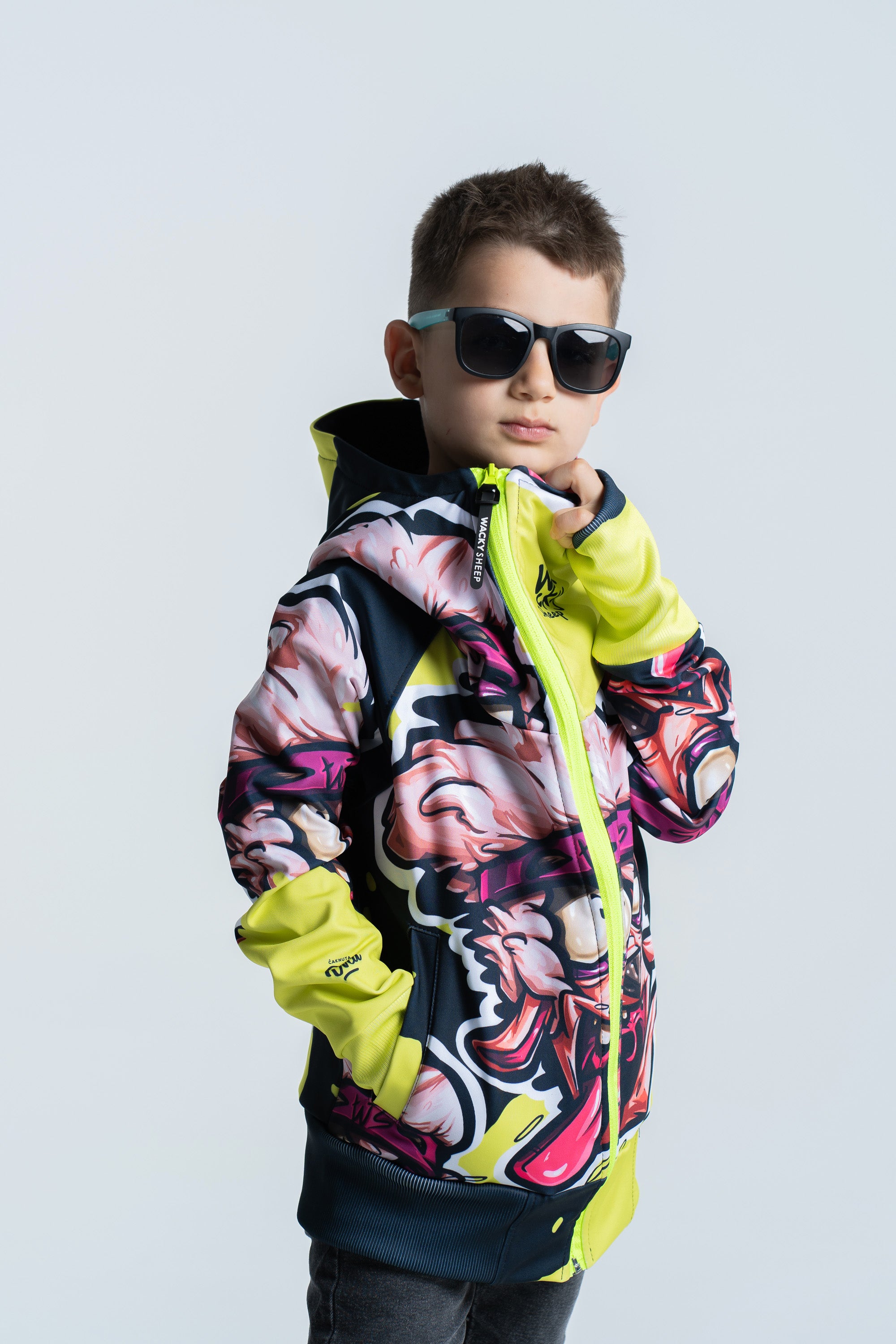 Kids Neon Black Hoodie