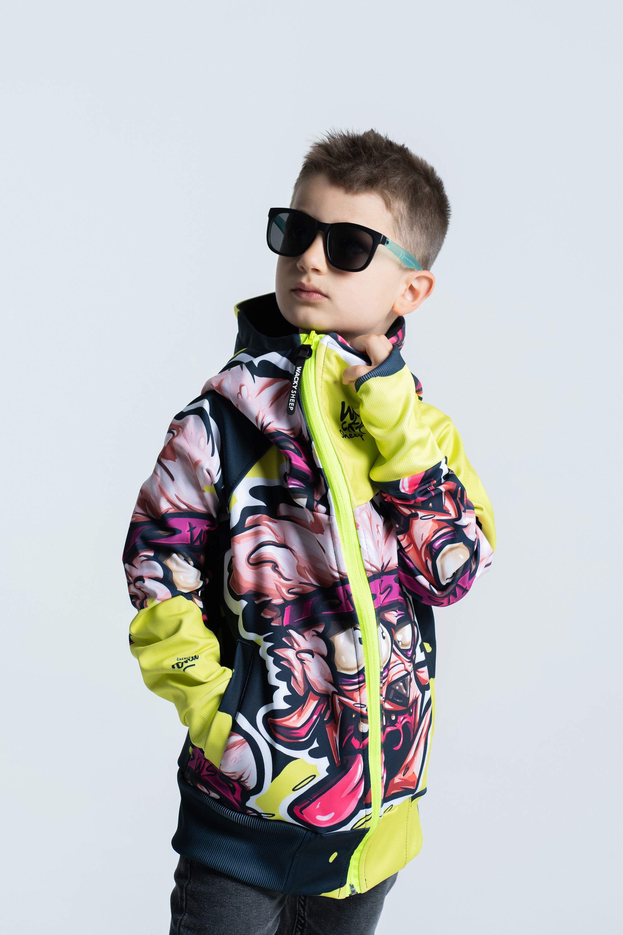 Kids Neon Black Hoodie