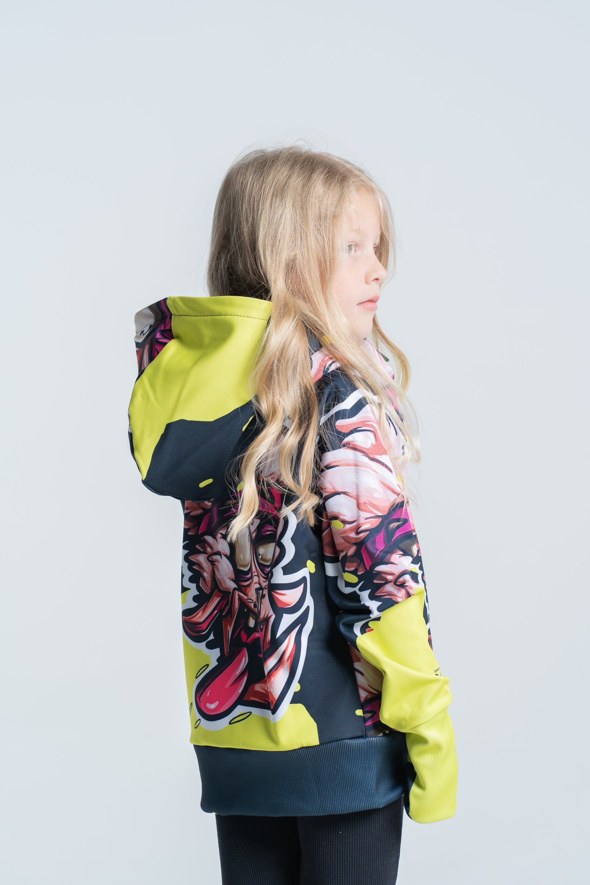 Kids Neon Black Hoodie
