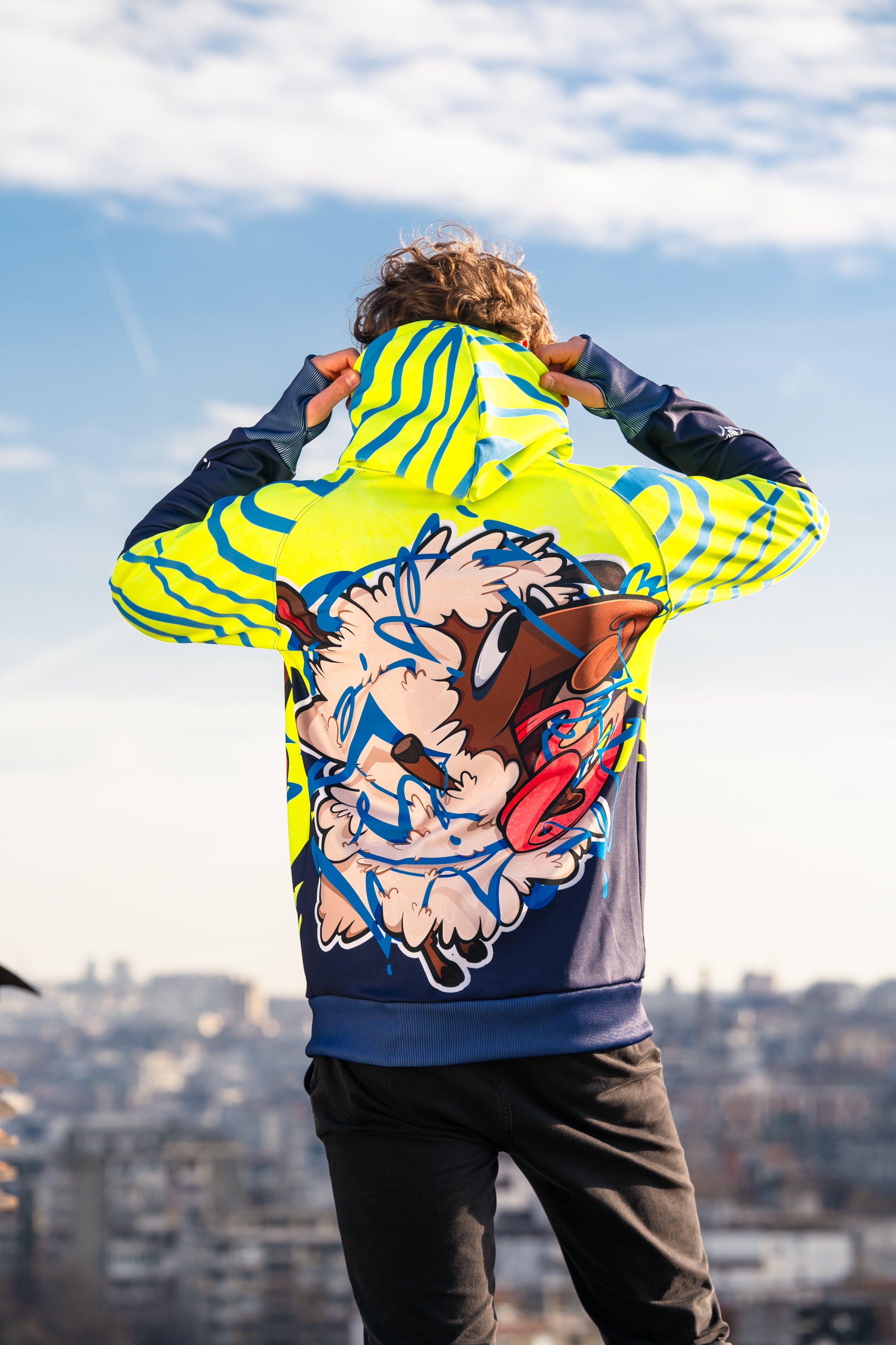 M's Neon Splash Zip Hoodie