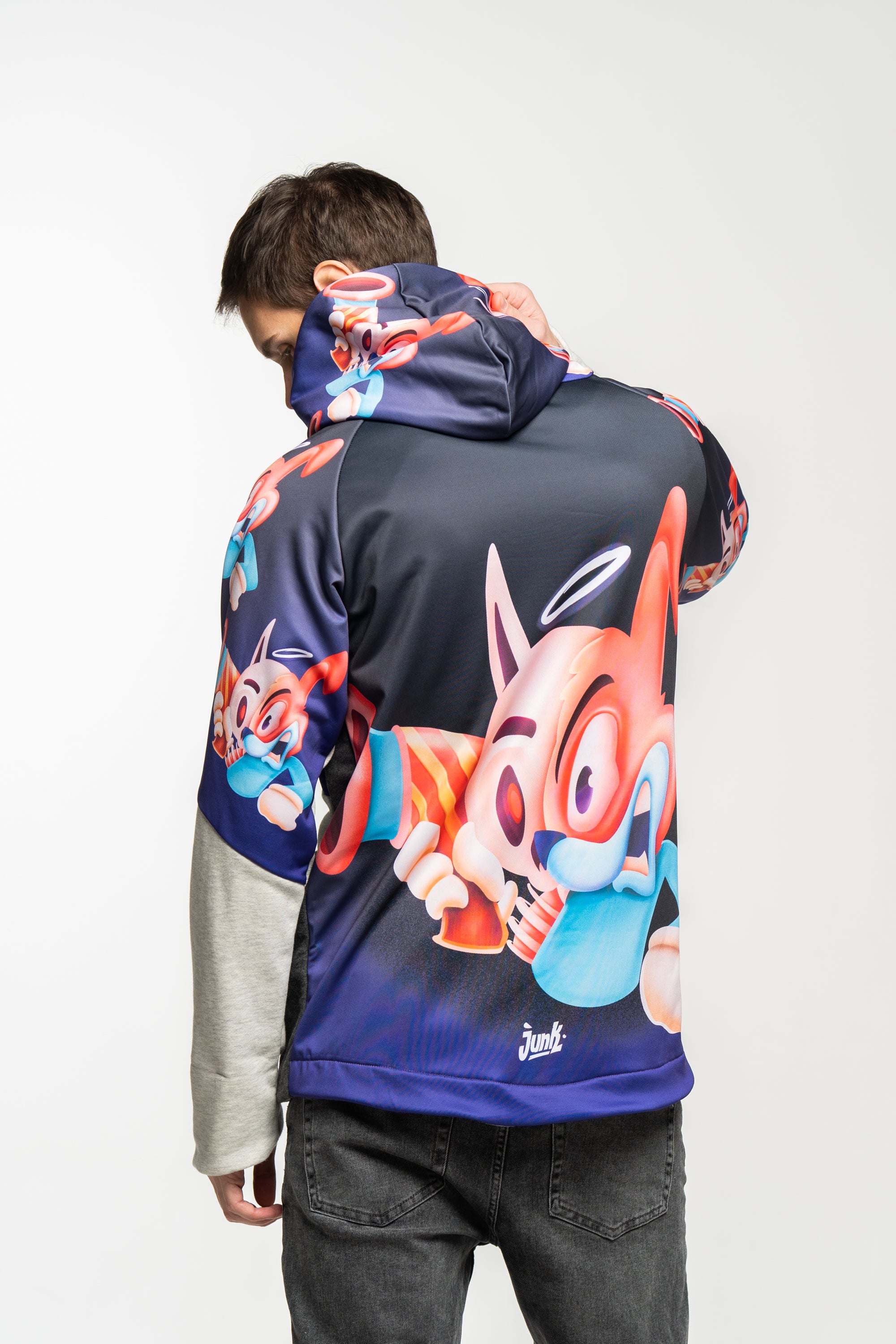 M's Purple Rabbit Zip Hoodie