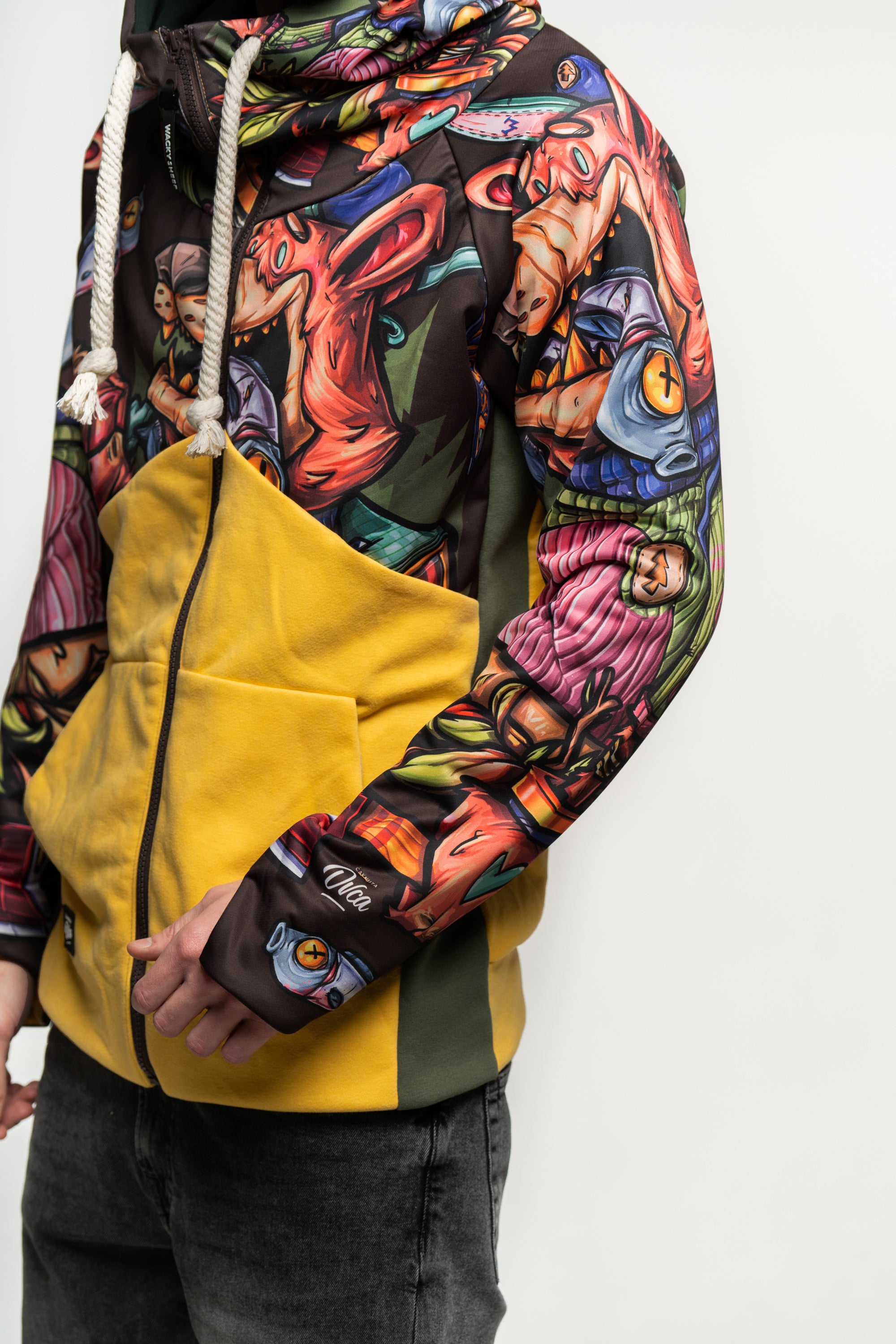 M's Ochre Bear Zip Hoodie