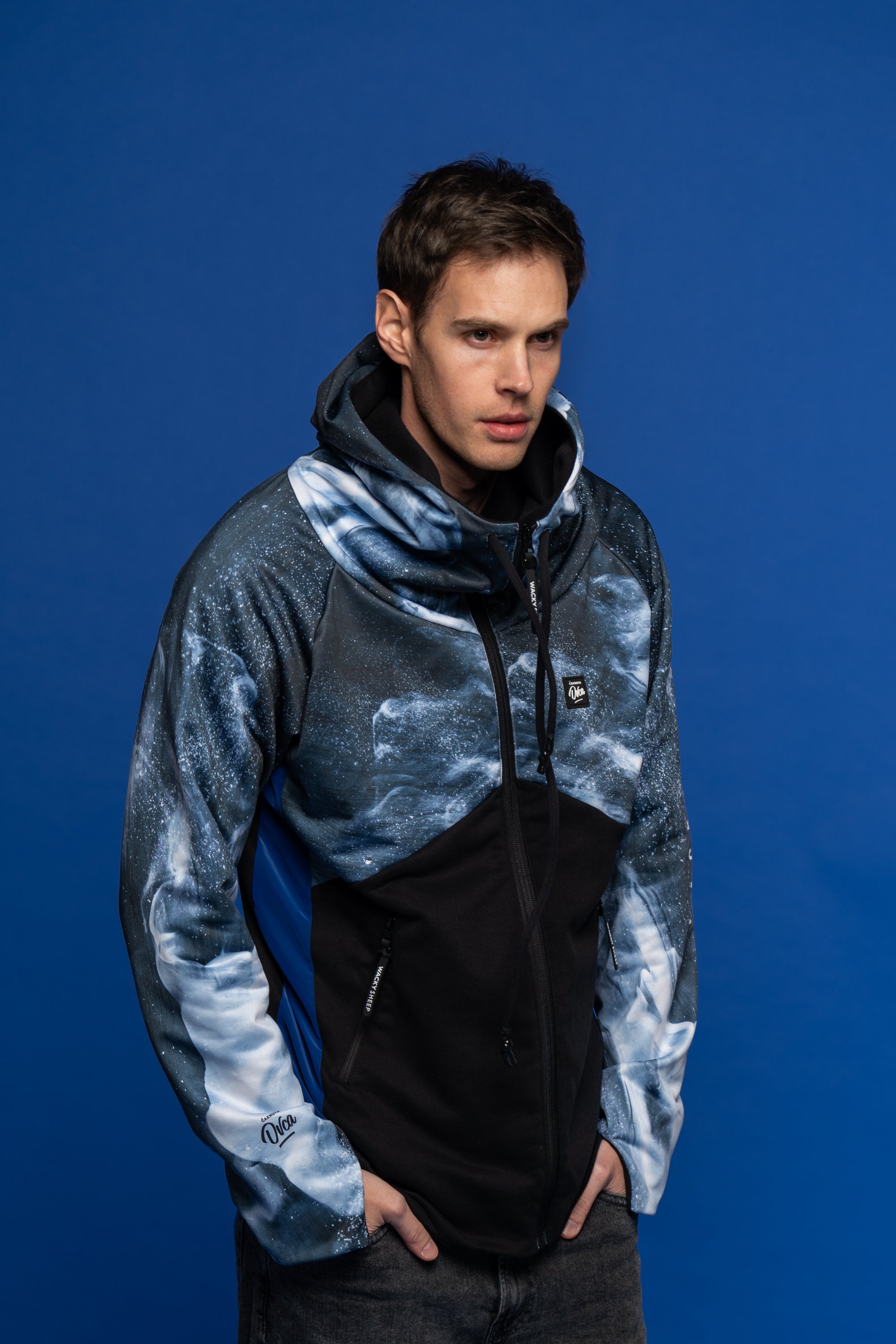 M's Black Smoke Zip Hoodie