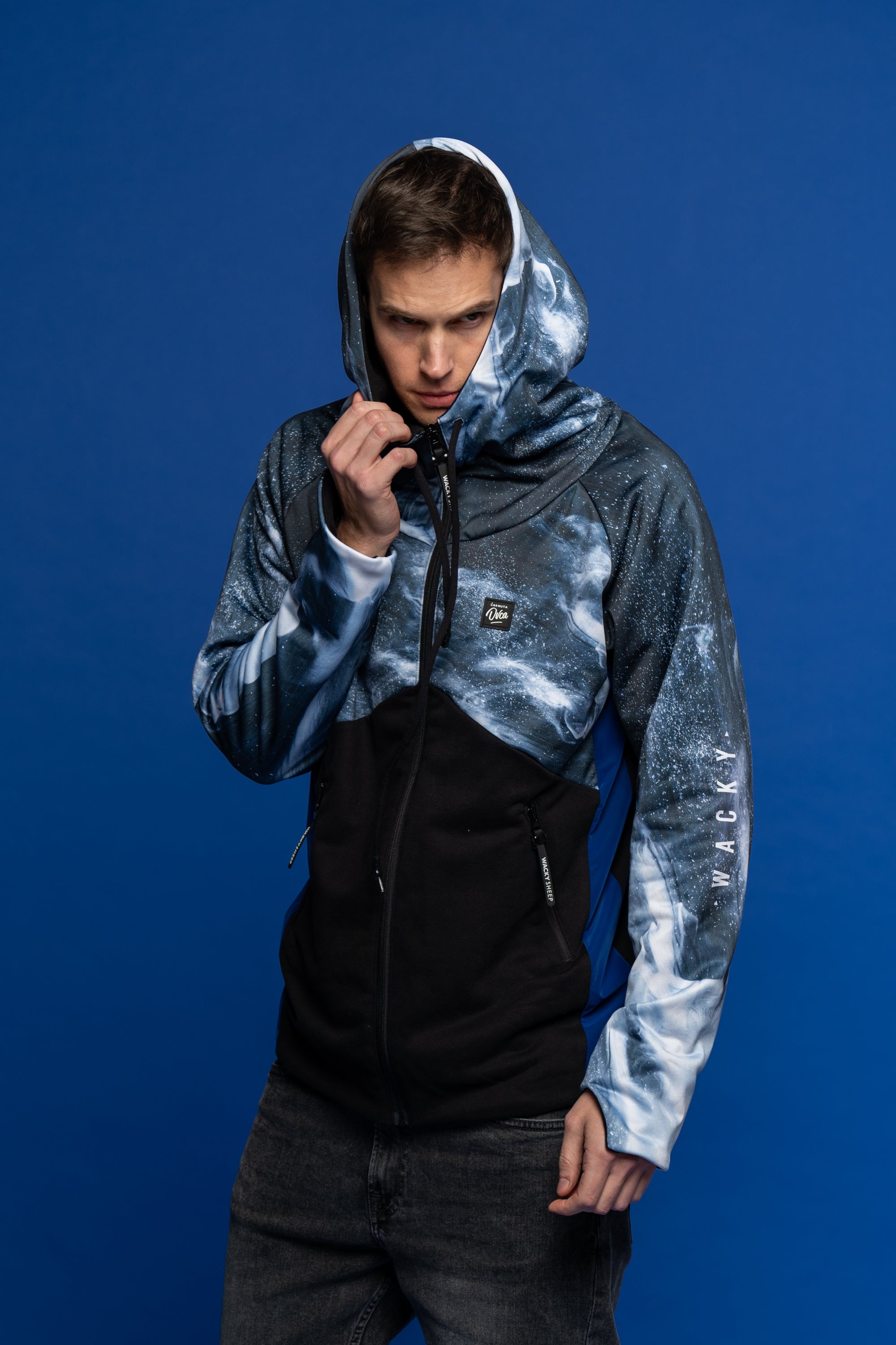 M's Black Smoke Zip Hoodie