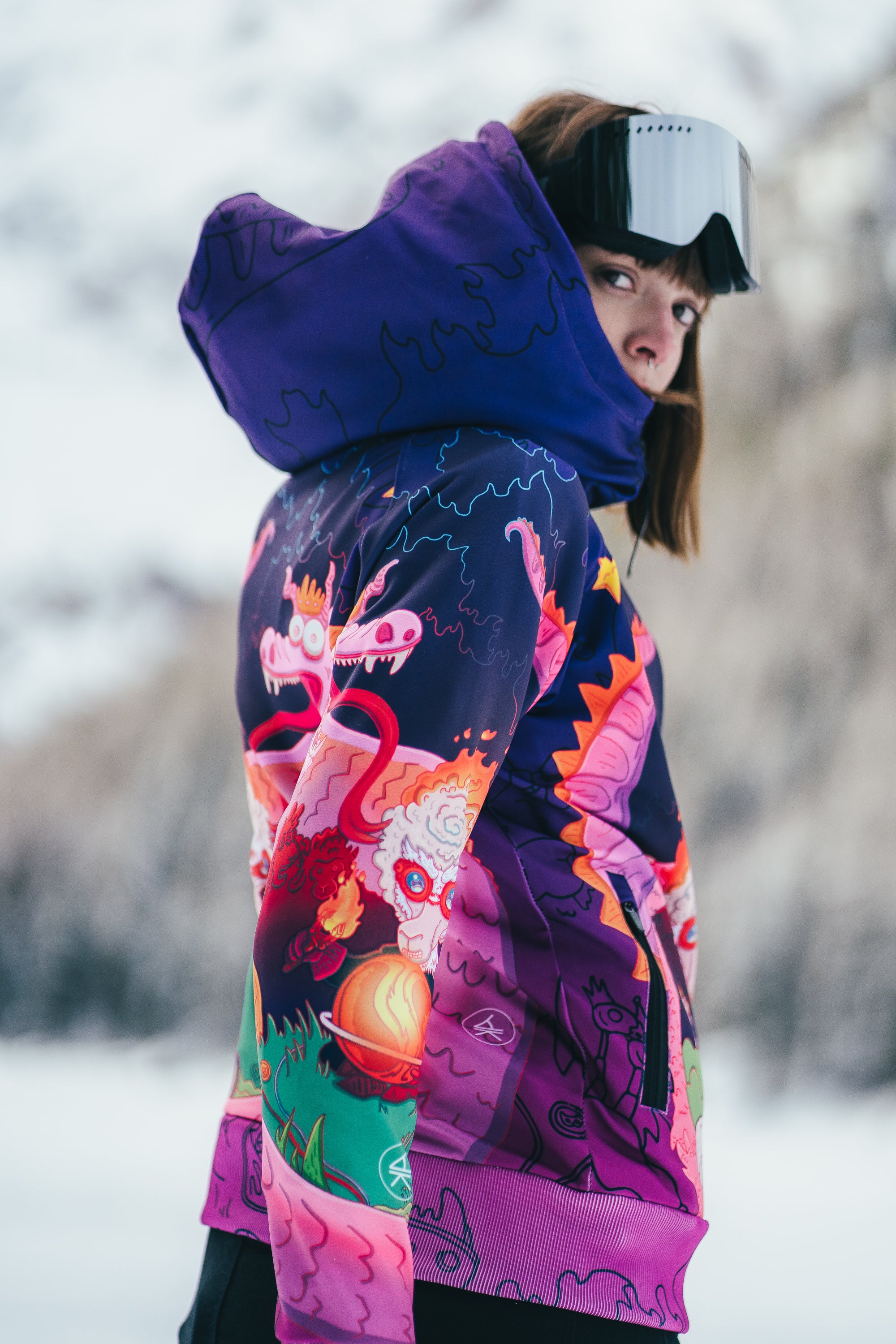 W's Purple Azdaha Zip Hoodie