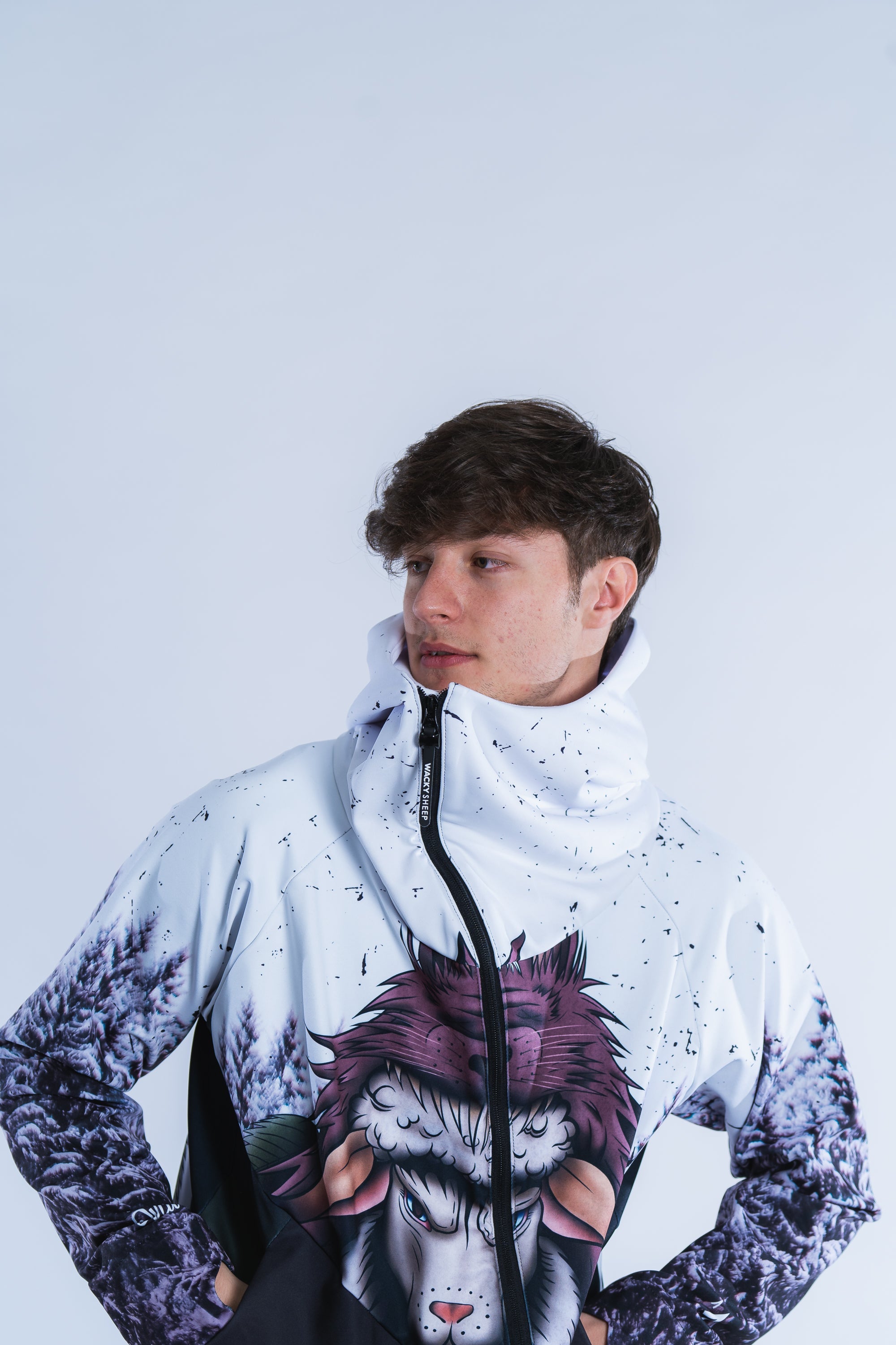 M's Wolf & Sheep Zip Hoodie