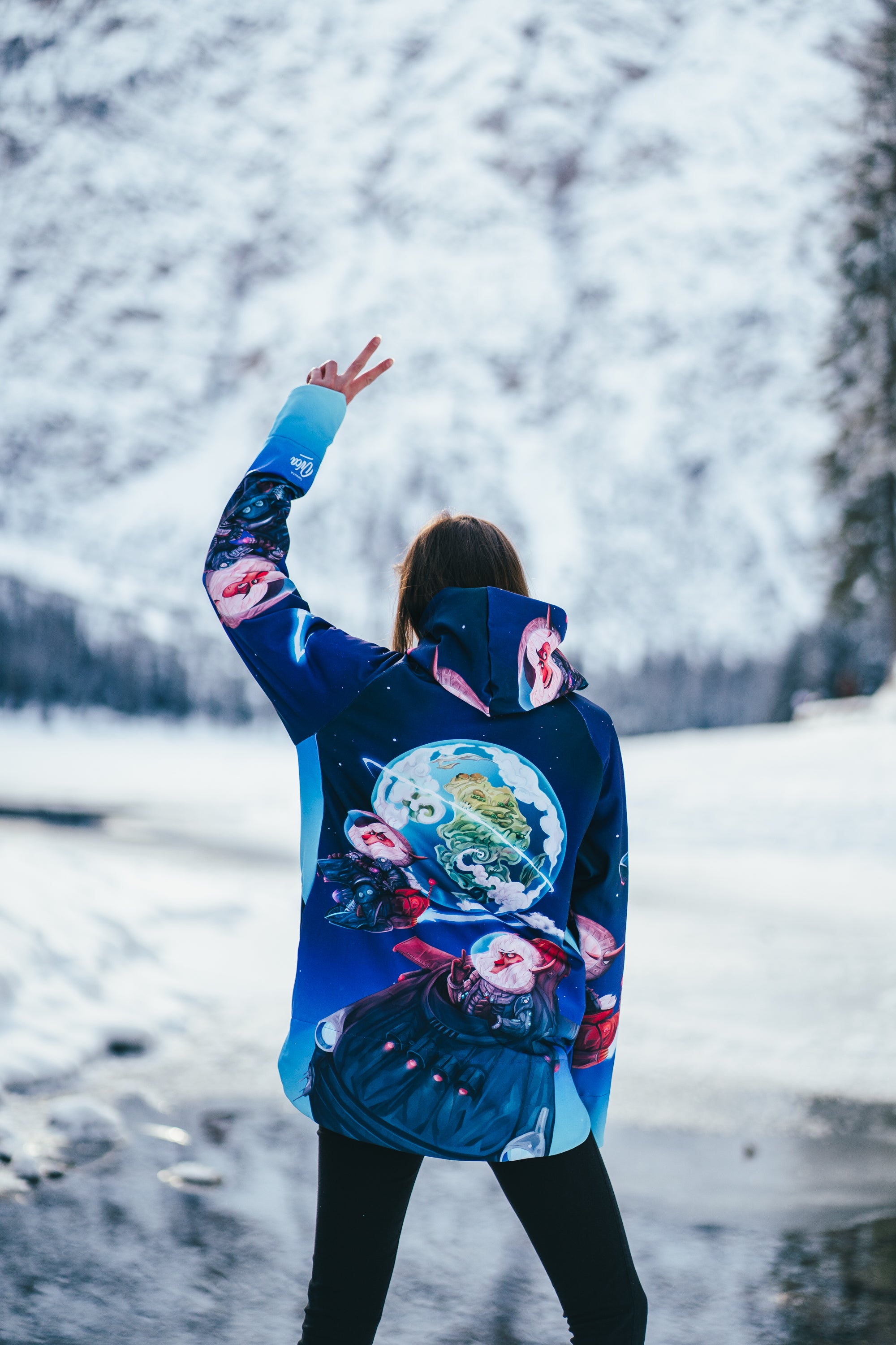 W's Space Marbles Zip Hoodie