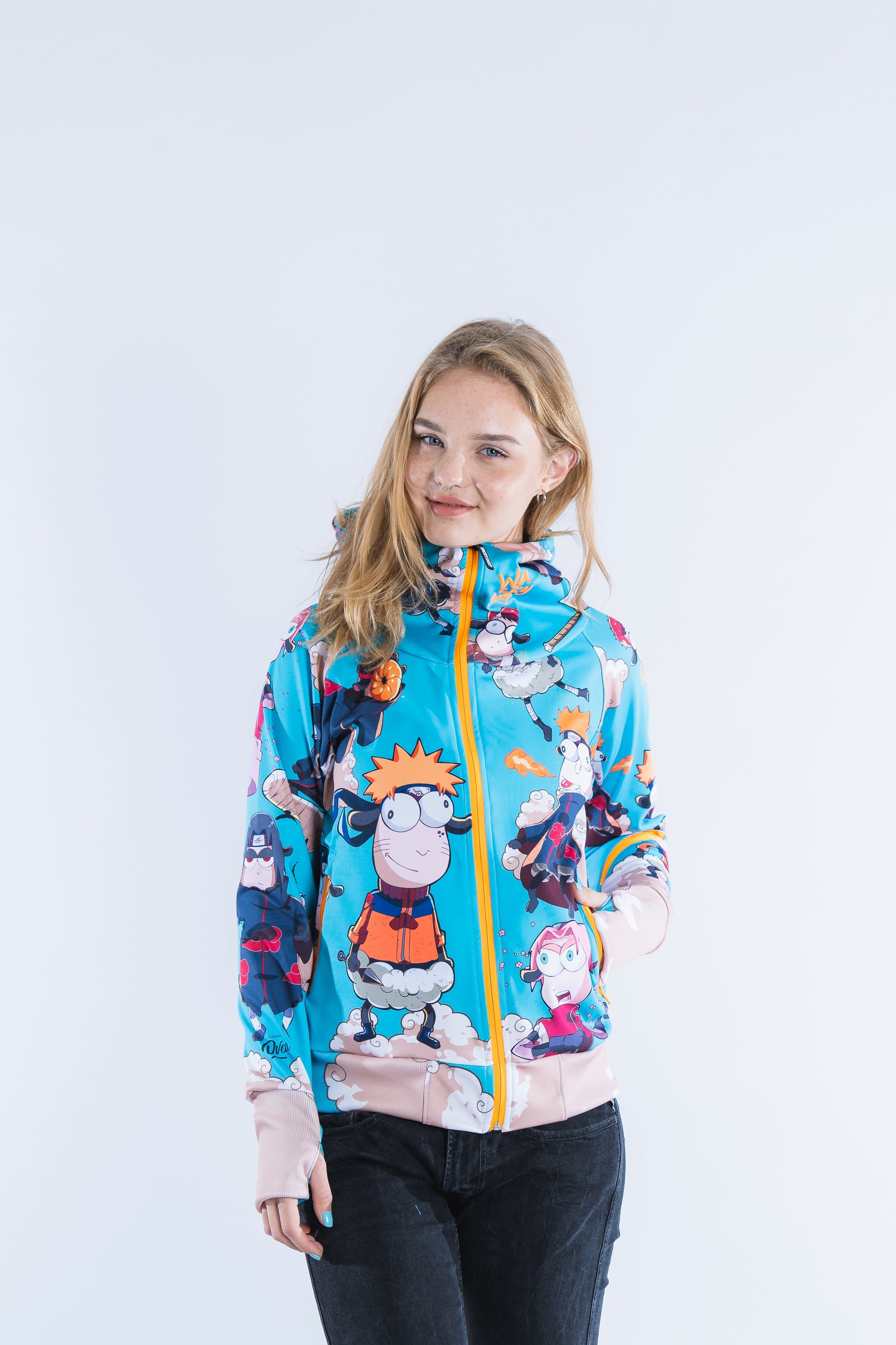 W's Shinobi Sheepuden Blue Zip Hoodie