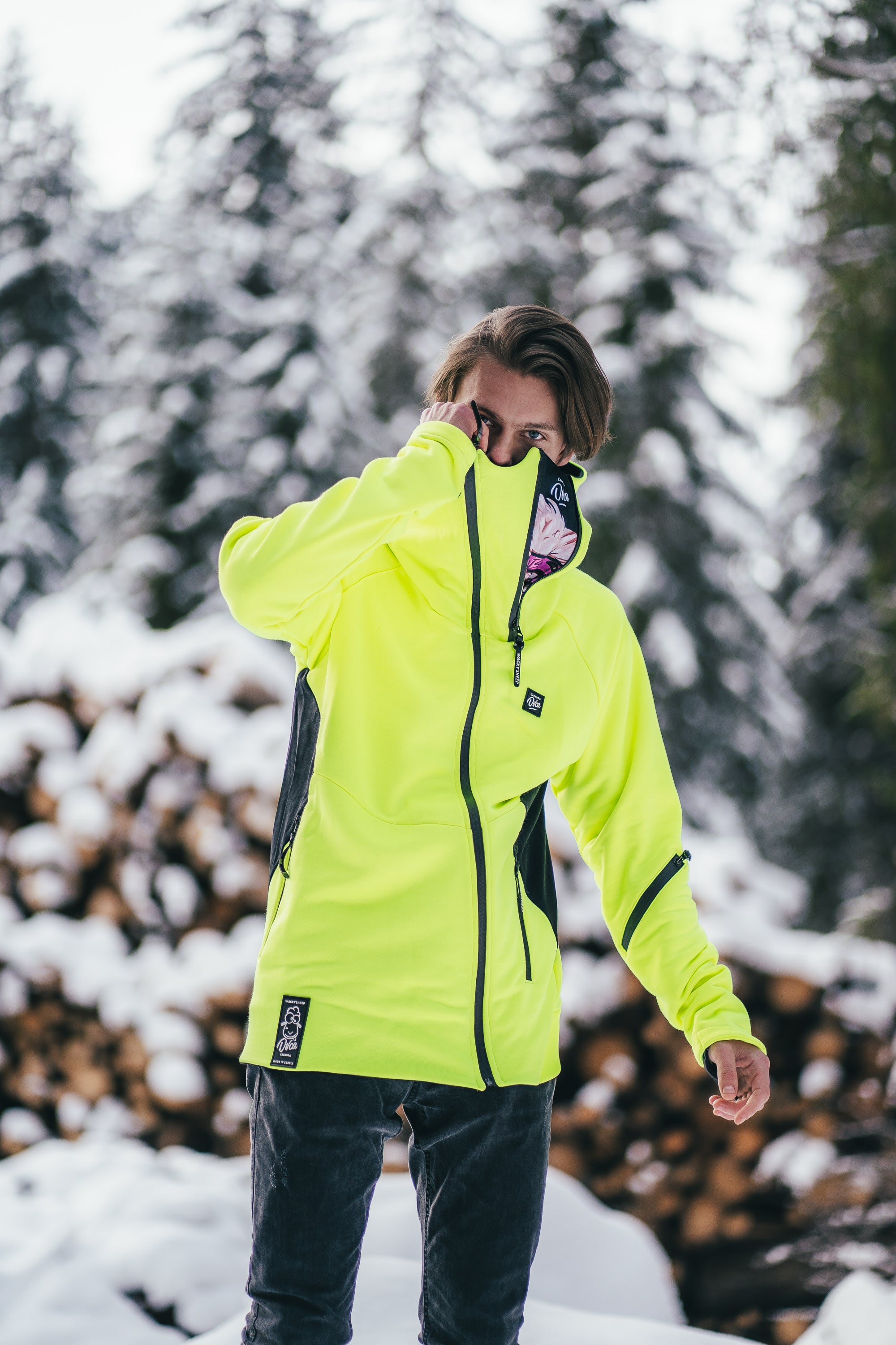 M's Neon Zip Hoodie