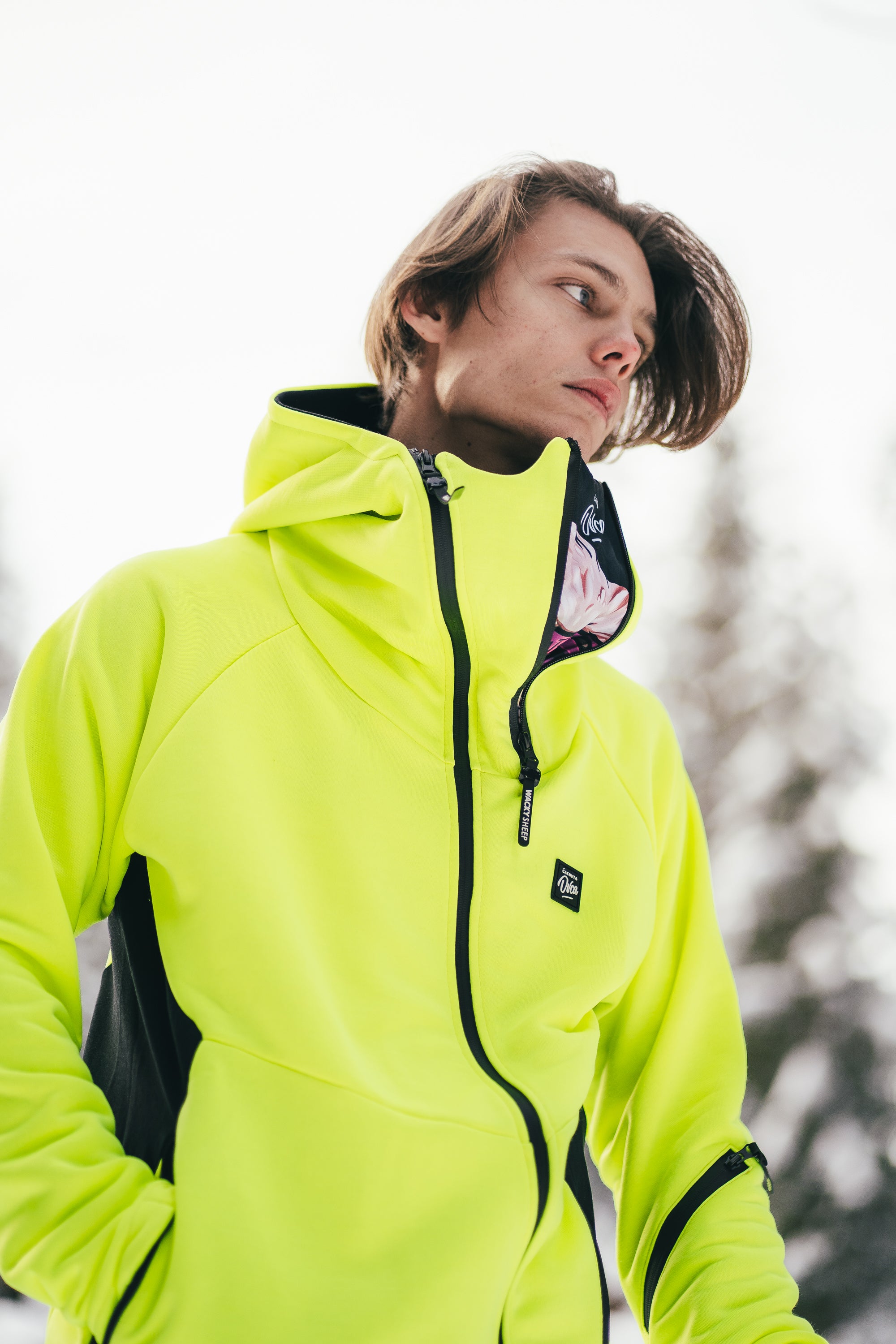 M's Neon Zip Hoodie