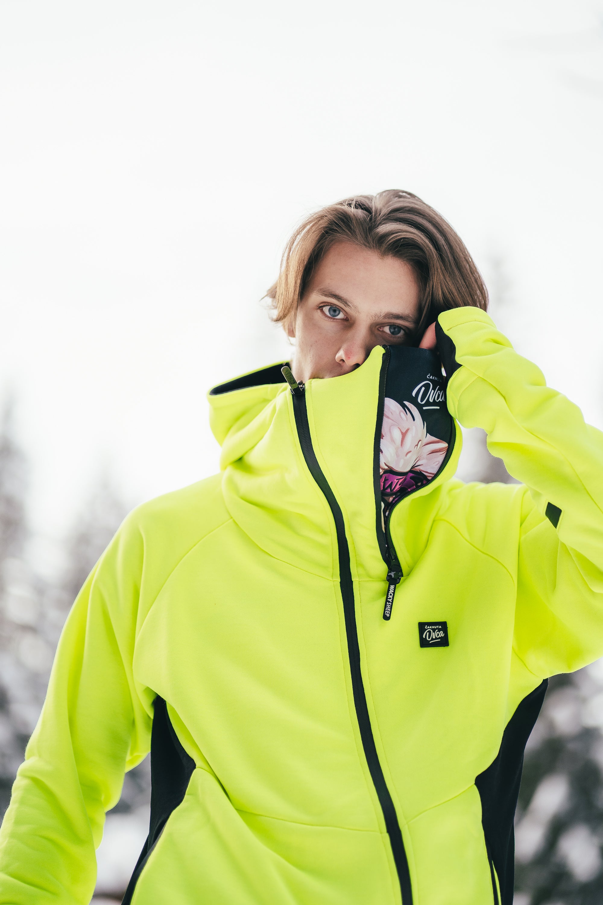 M's Neon Zip Hoodie