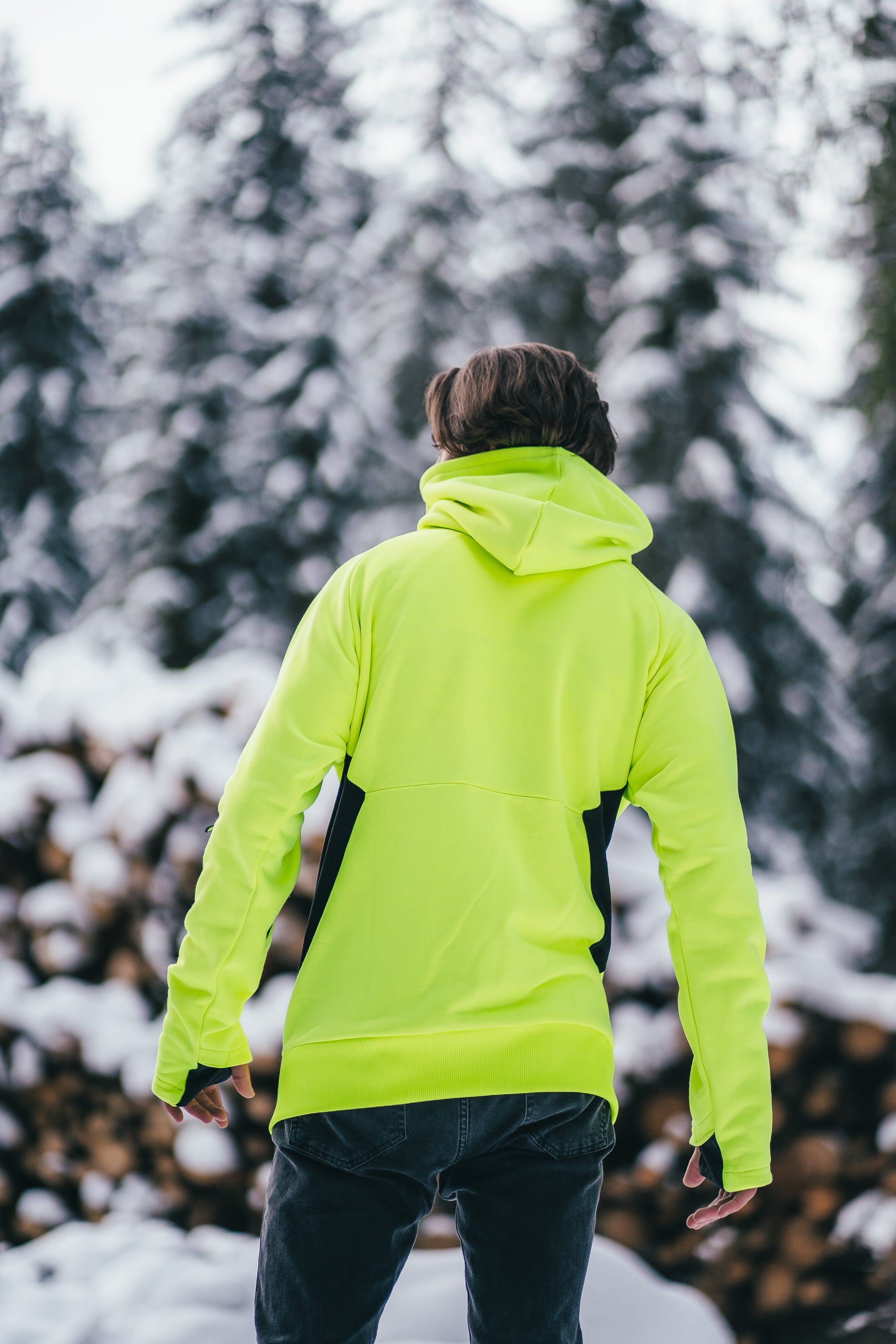 M's Neon Zip Hoodie