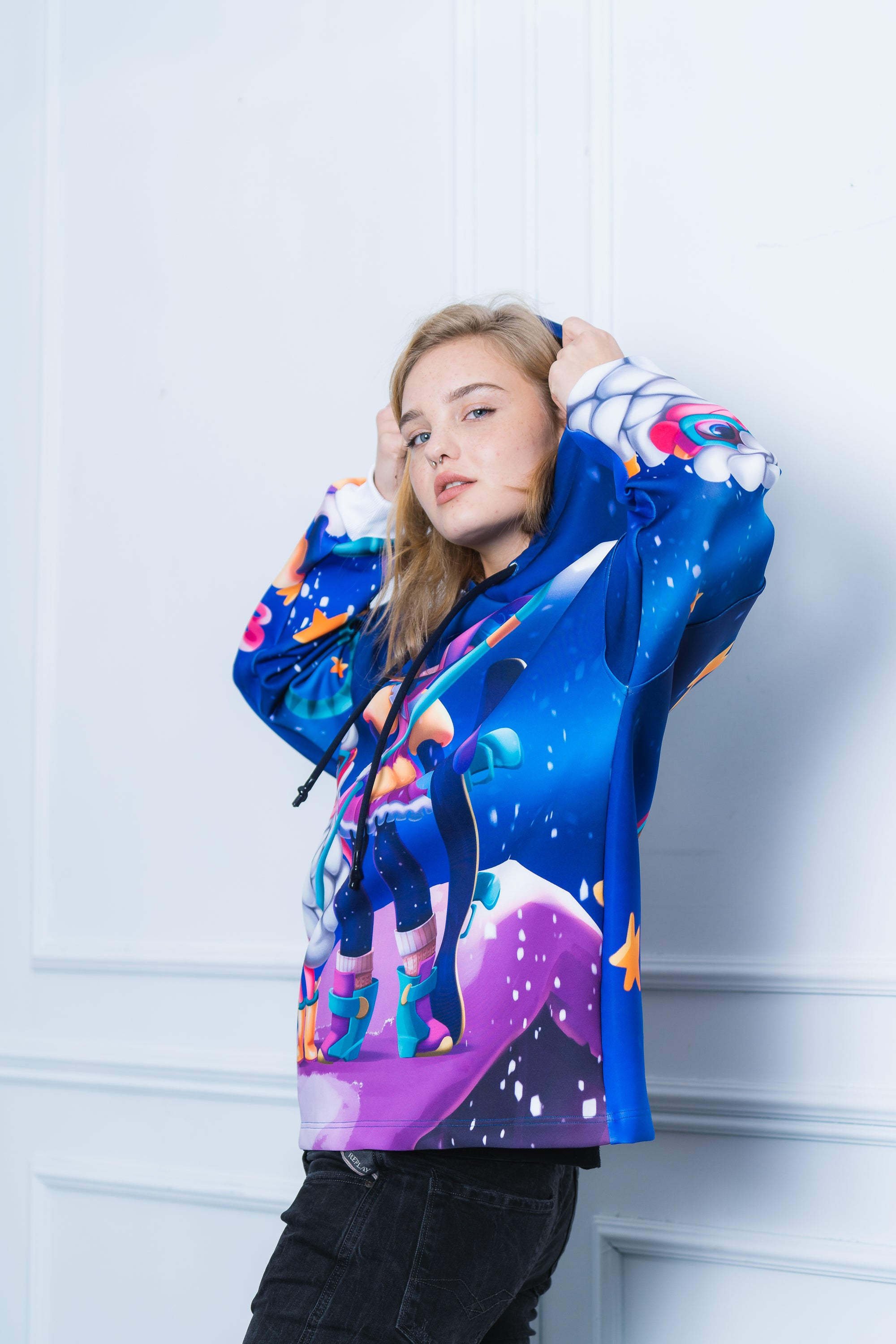 W's Oversized Stars Hoodie