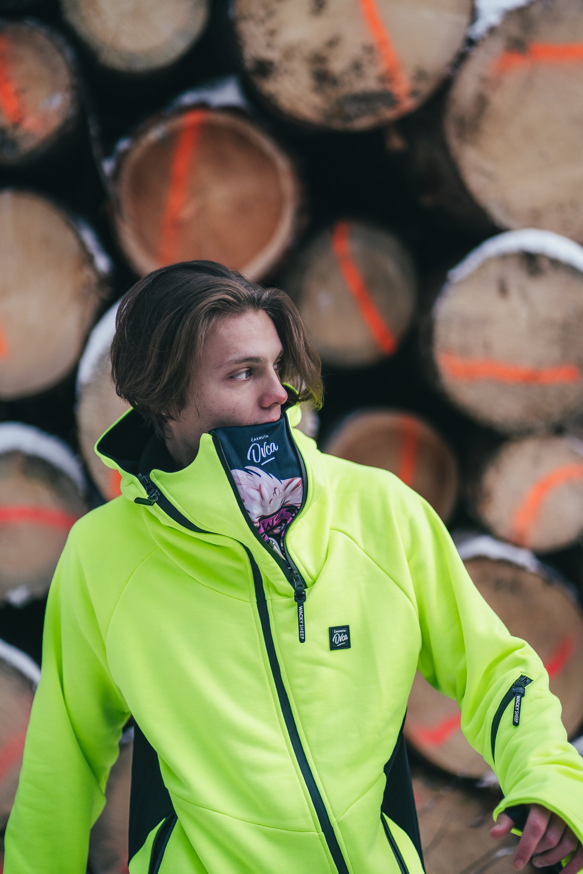 M's Neon Zip Hoodie