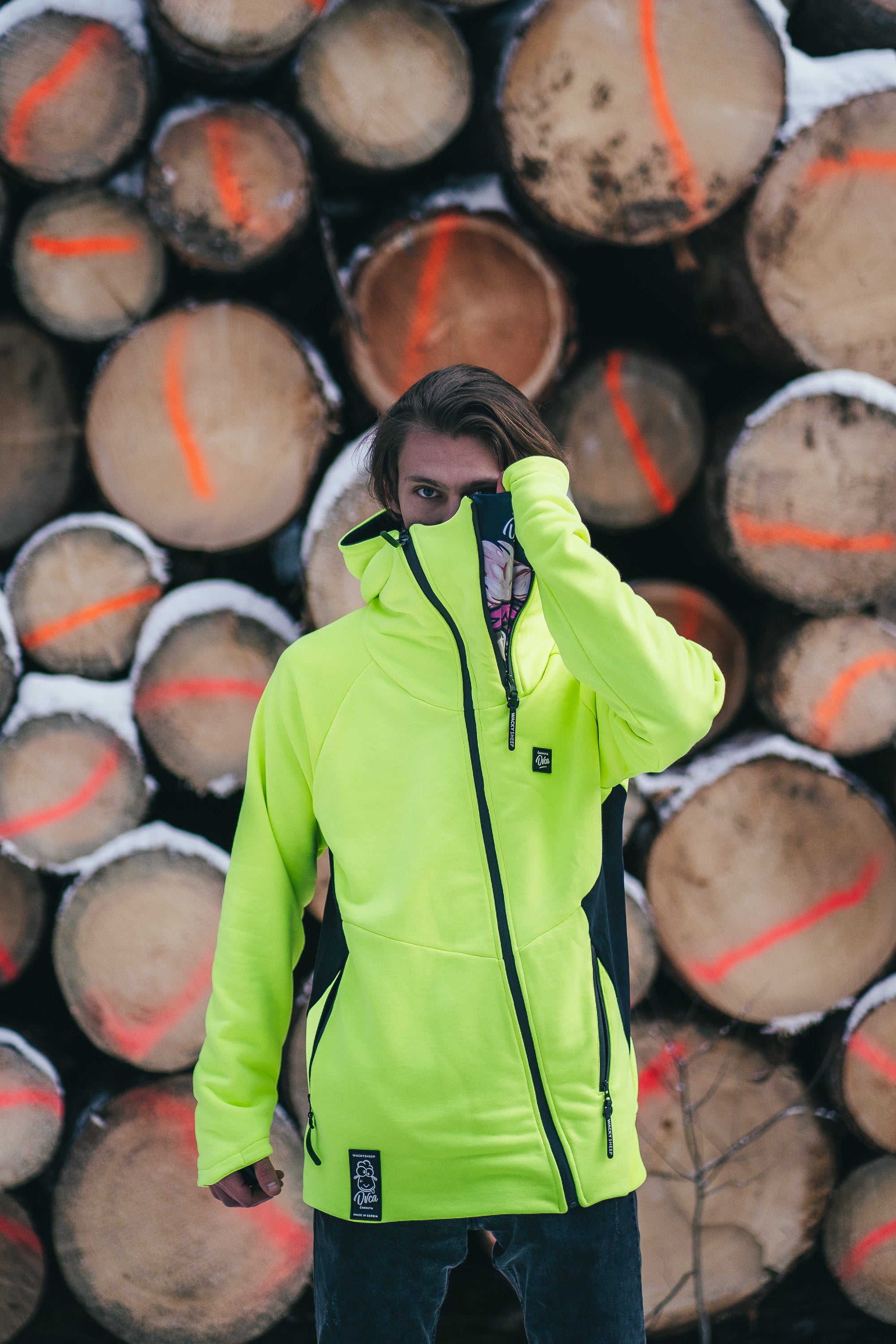 M's Neon Zip Hoodie