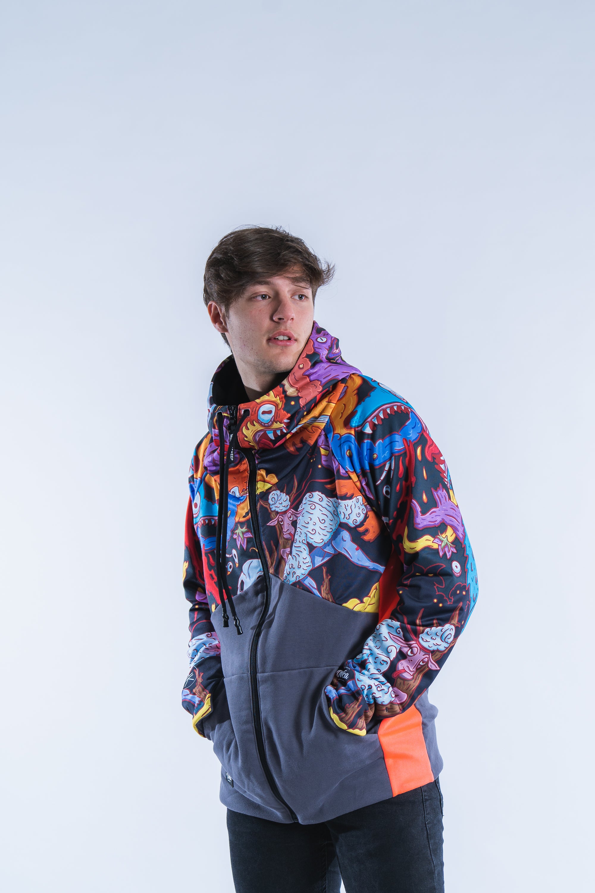 M's Aždaha Grey Zip Hoodie