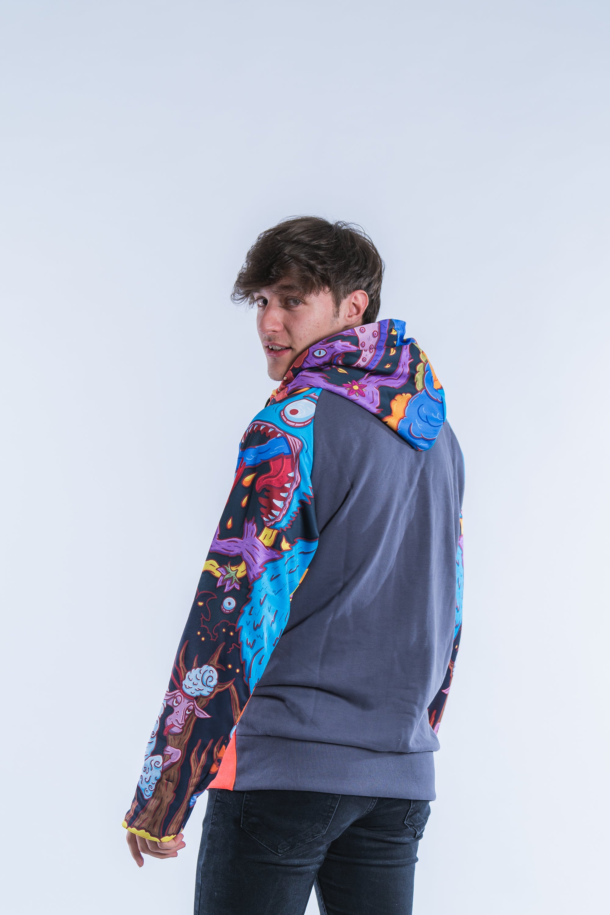 M's Aždaha Grey Zip Hoodie