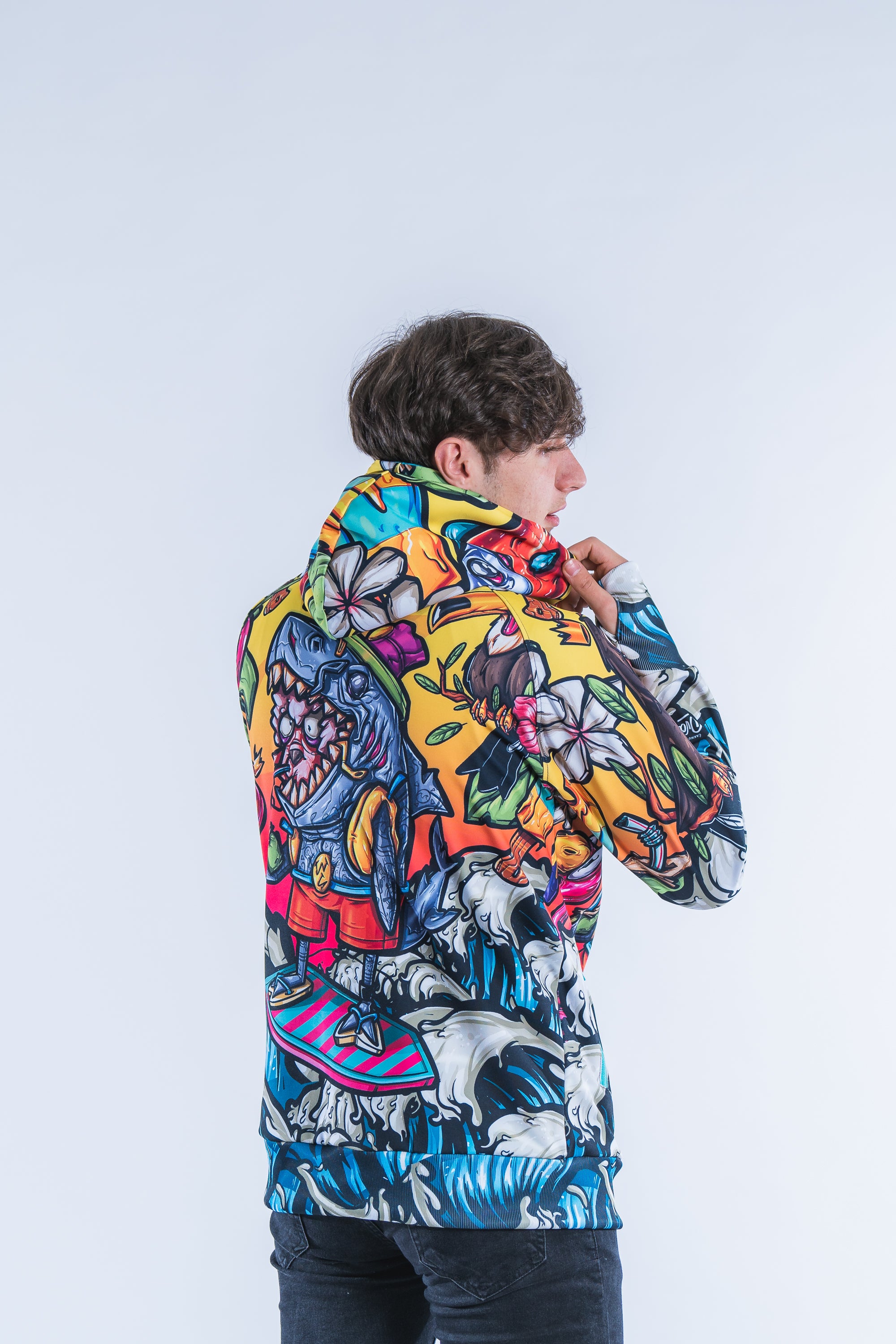 M's Shark Zip Hoodie
