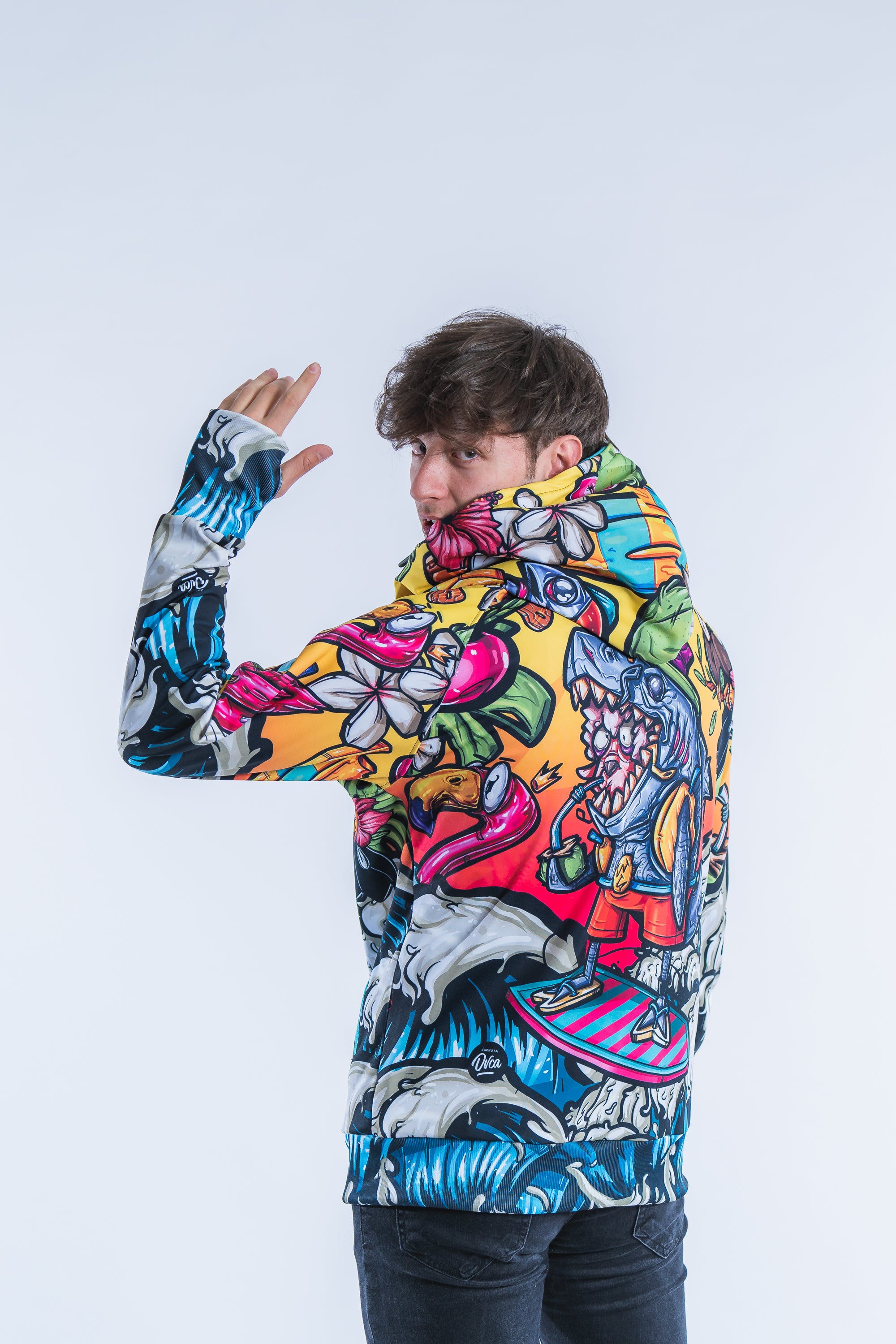 M's Shark Zip Hoodie