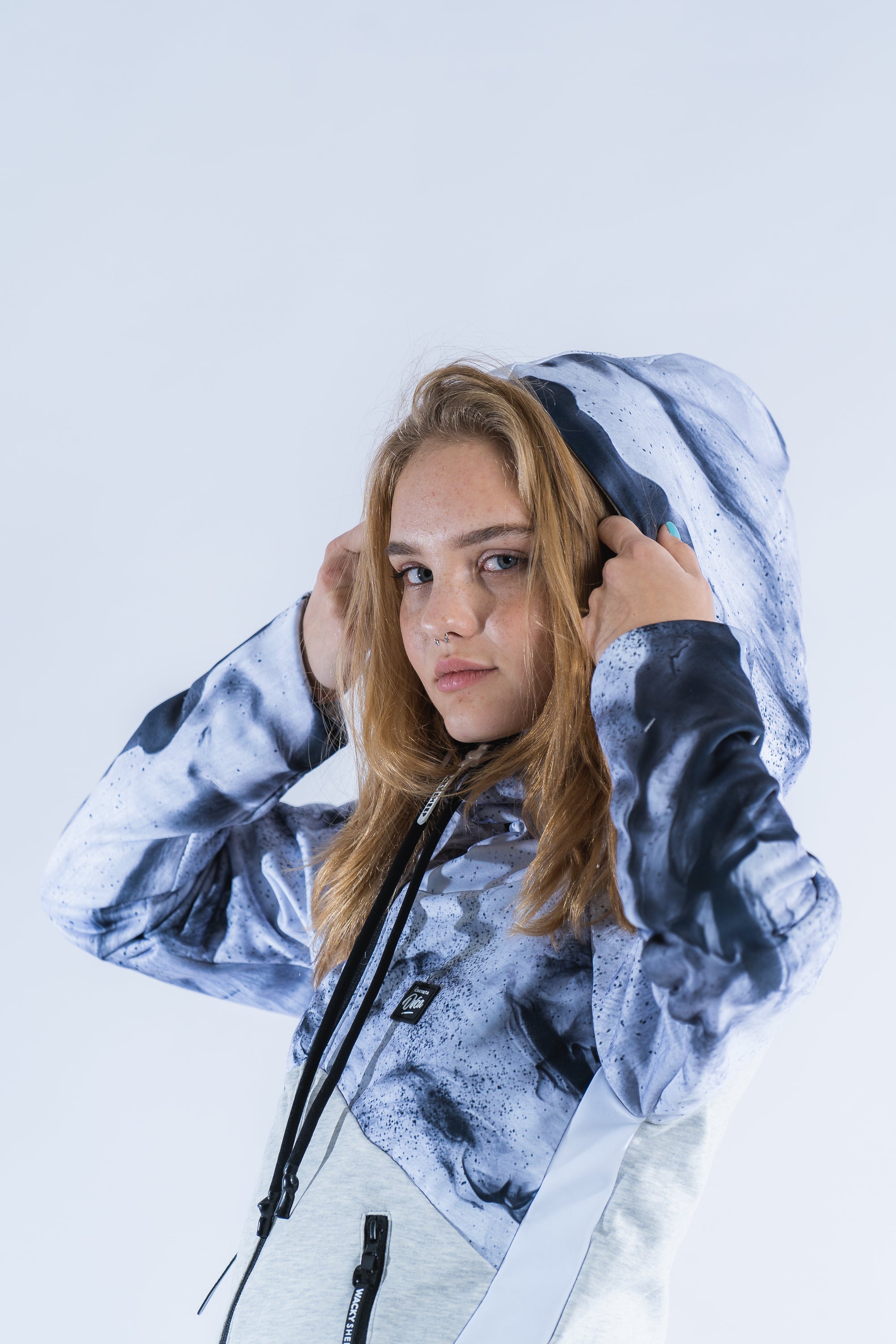 W's White Smoke Zip Hoodie