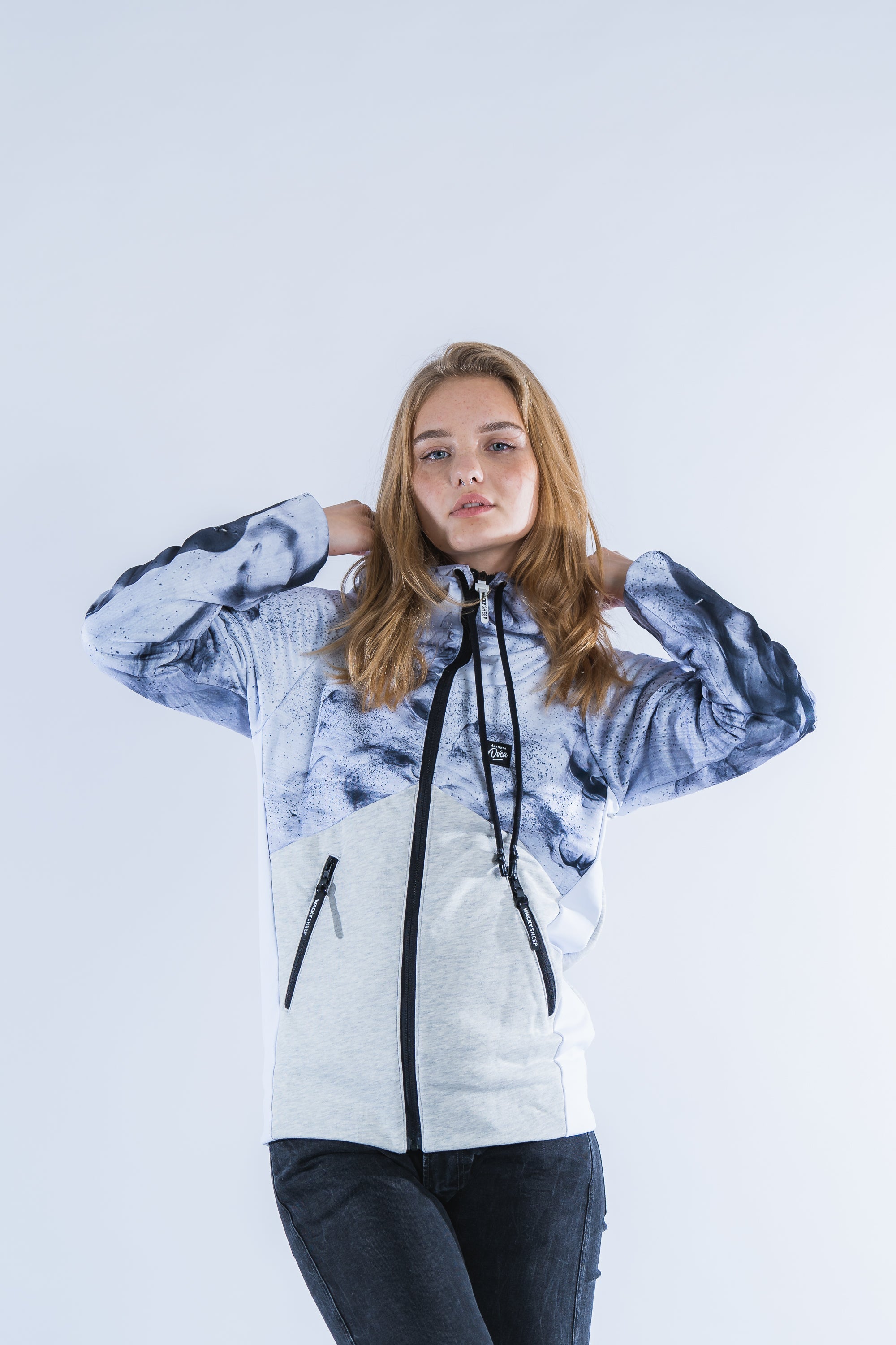 W's White Smoke Zip Hoodie
