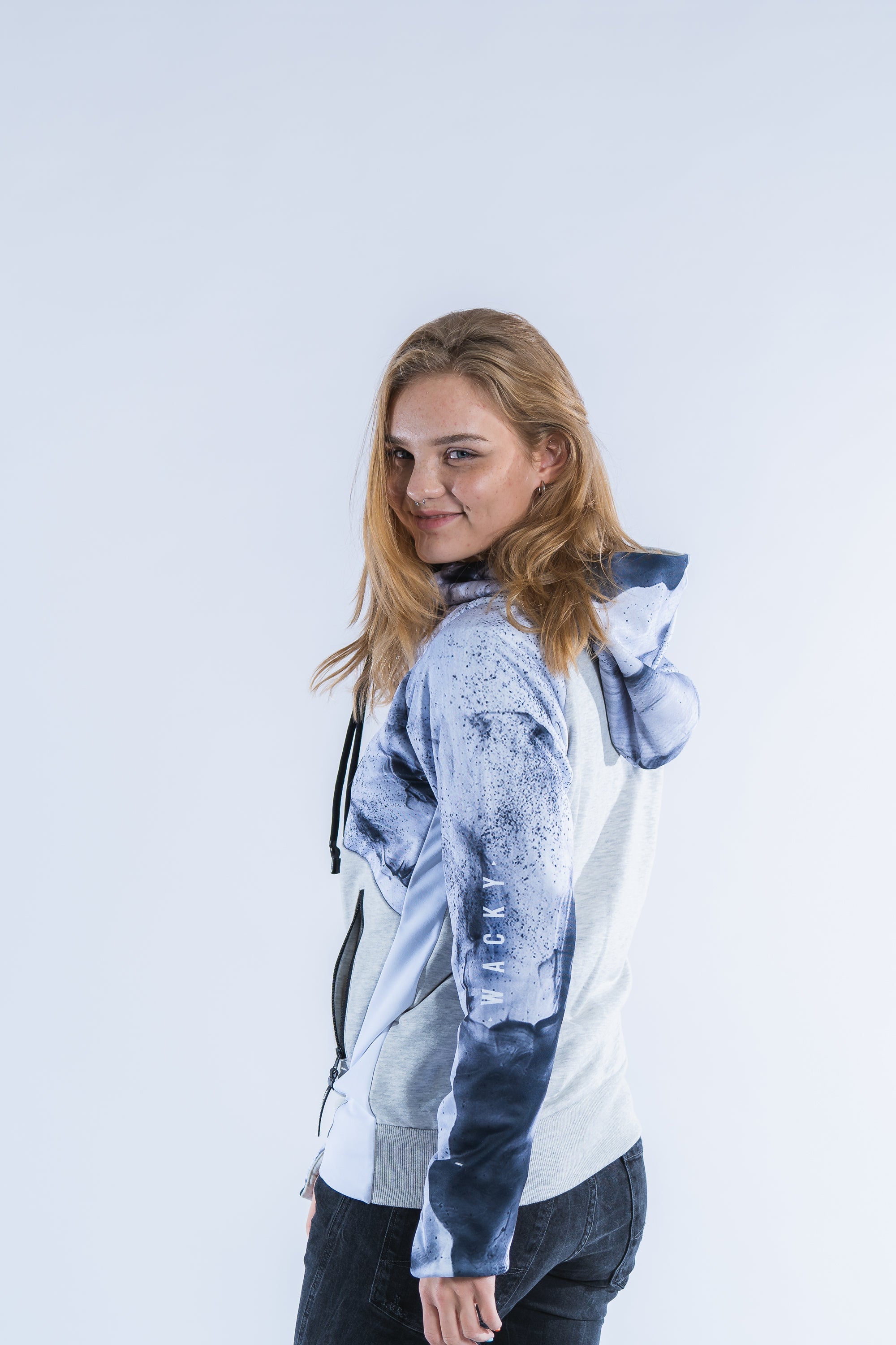 W's White Smoke Zip Hoodie