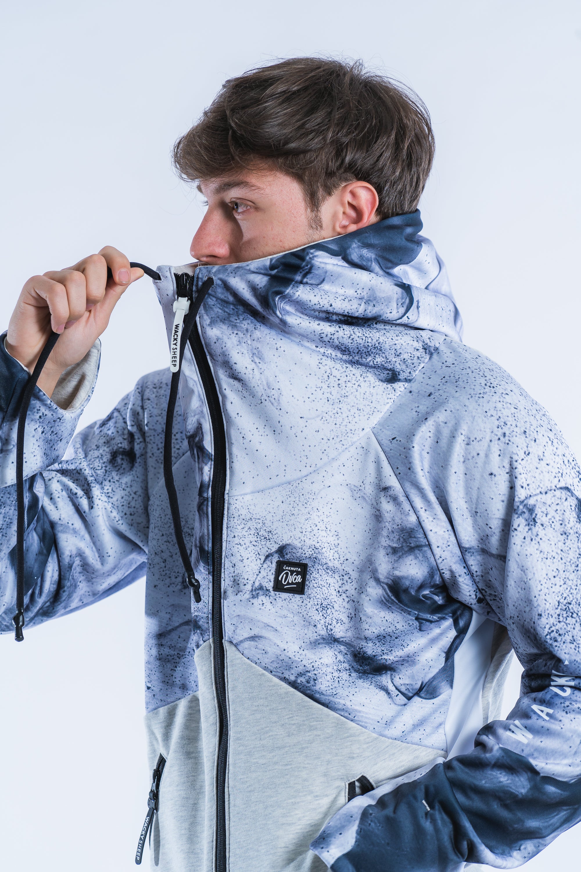 M's White Smoke Zip Hoodie