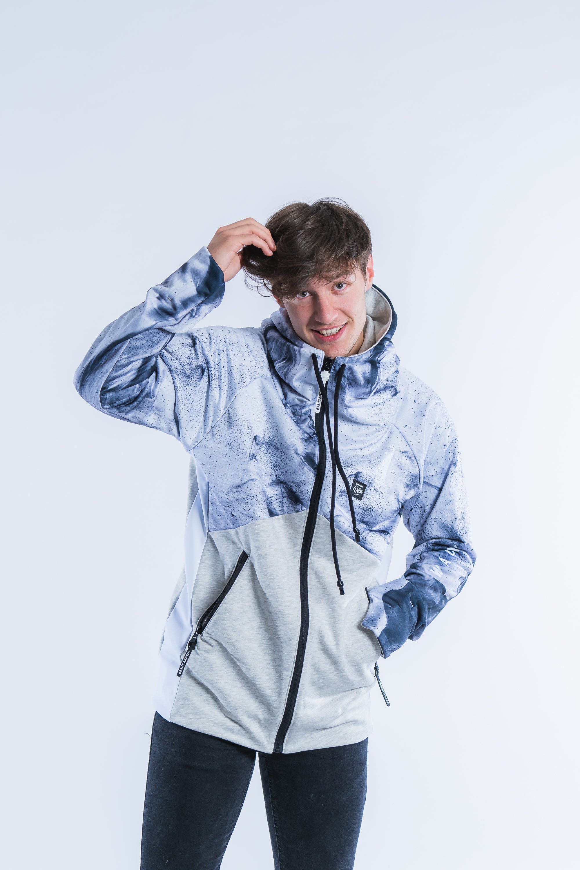M's White Smoke Zip Hoodie