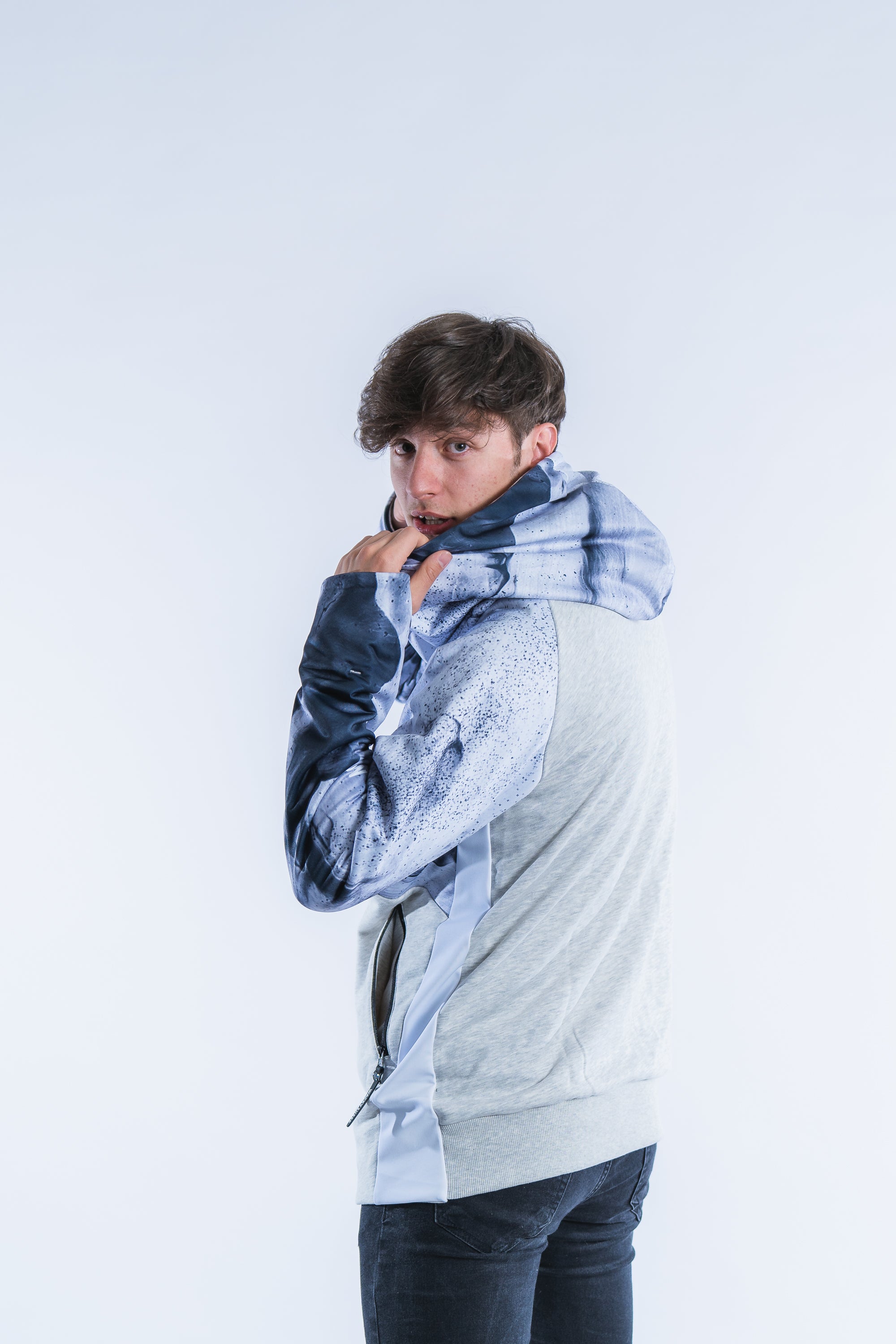 M's White Smoke Zip Hoodie
