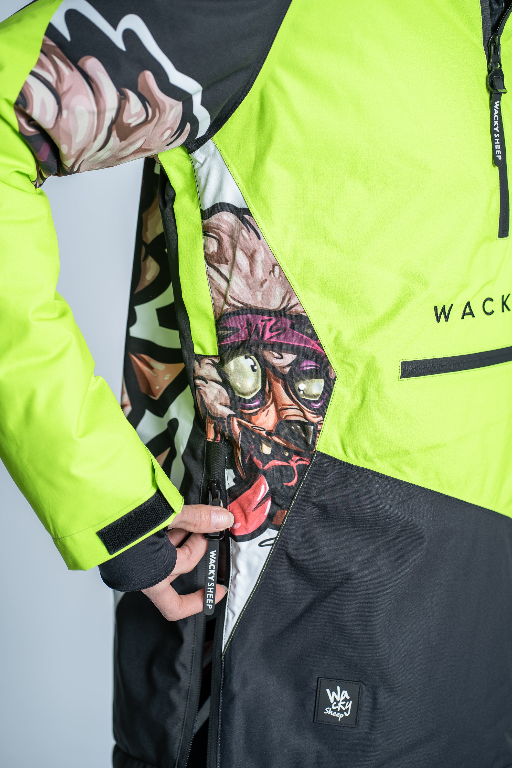 W's Pullover Neon Black Ski Jacket